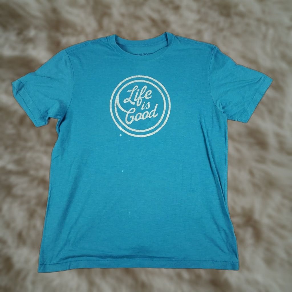 Life is Good Life Is Good T-Shirt Mens Large Blue Casual Short Sleeve Logo Solid Size US L / EU 52-54 / 3 - 1 Thumbnail