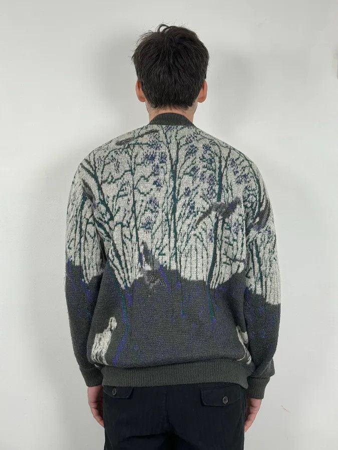 Valentino 2000s Valentino Forest Hunt Black Wool Cardigan Sweater Size US L / EU 52-54 / 3 - 3 Thumbnail