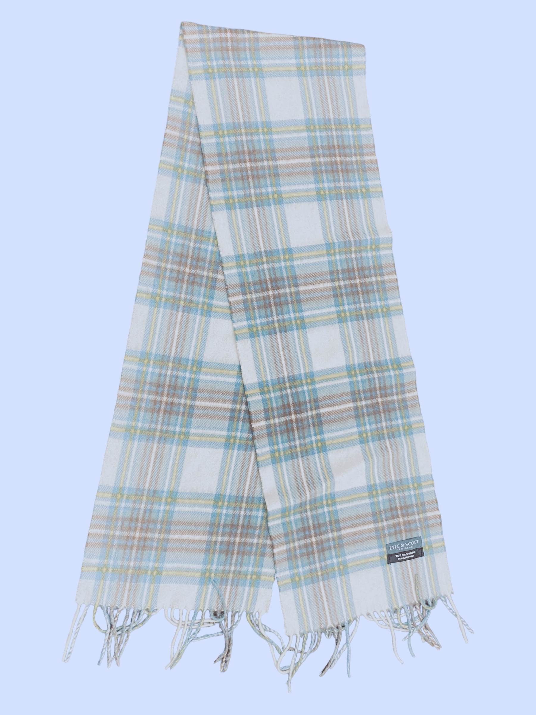 Lyle & Scott Lyle & Scott Scarf Cashmere Checkered Vintage Scarf Size ONE SIZE - 4 Thumbnail