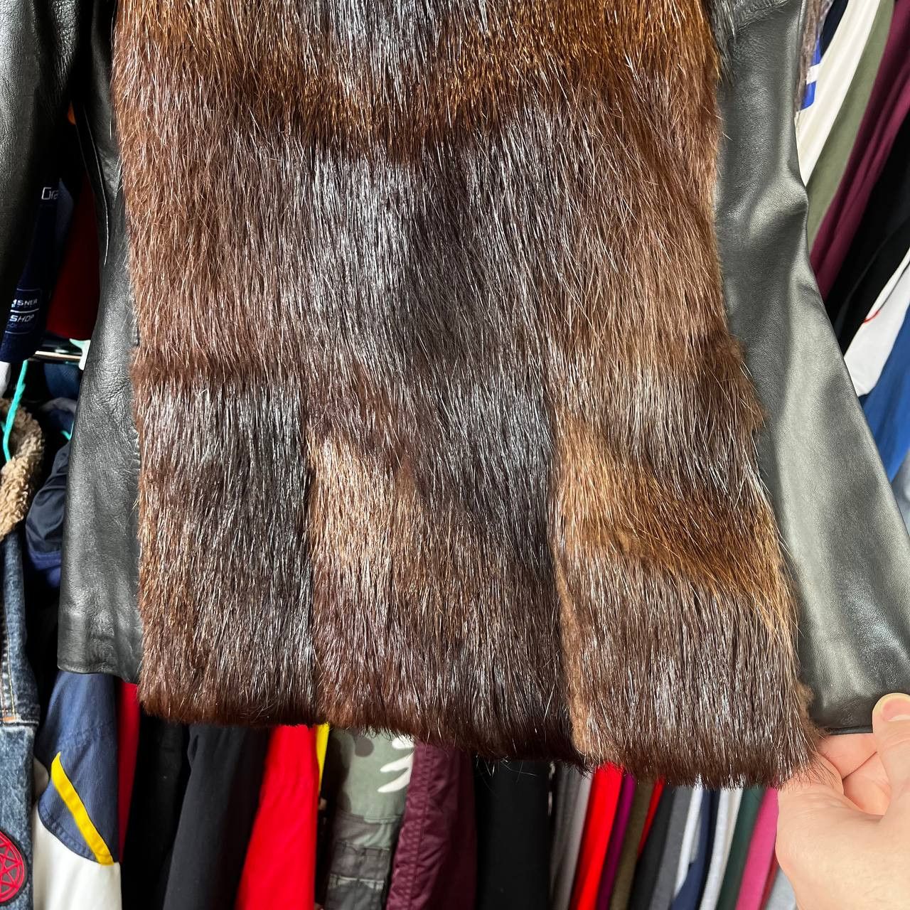 Vintage Vintage Womens Leather Fur Black/Brown Jacket Y2K Size M / US 6-8 / IT 42-44 - 12 Thumbnail