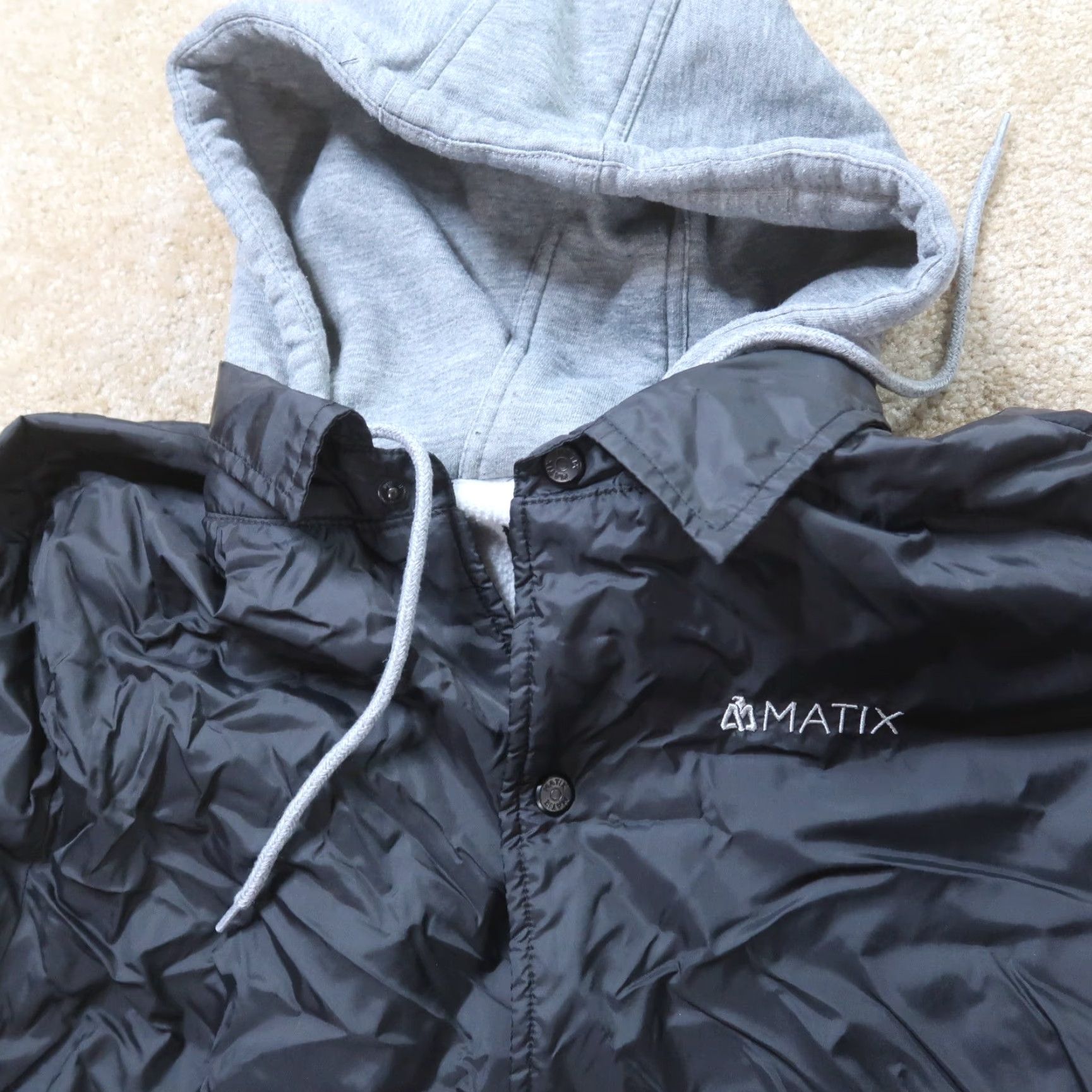 Vintage Matix Coaches Jacket Men's Medium Black Hooded Lined Size US M / EU 48-50 / 2 - 5 Thumbnail