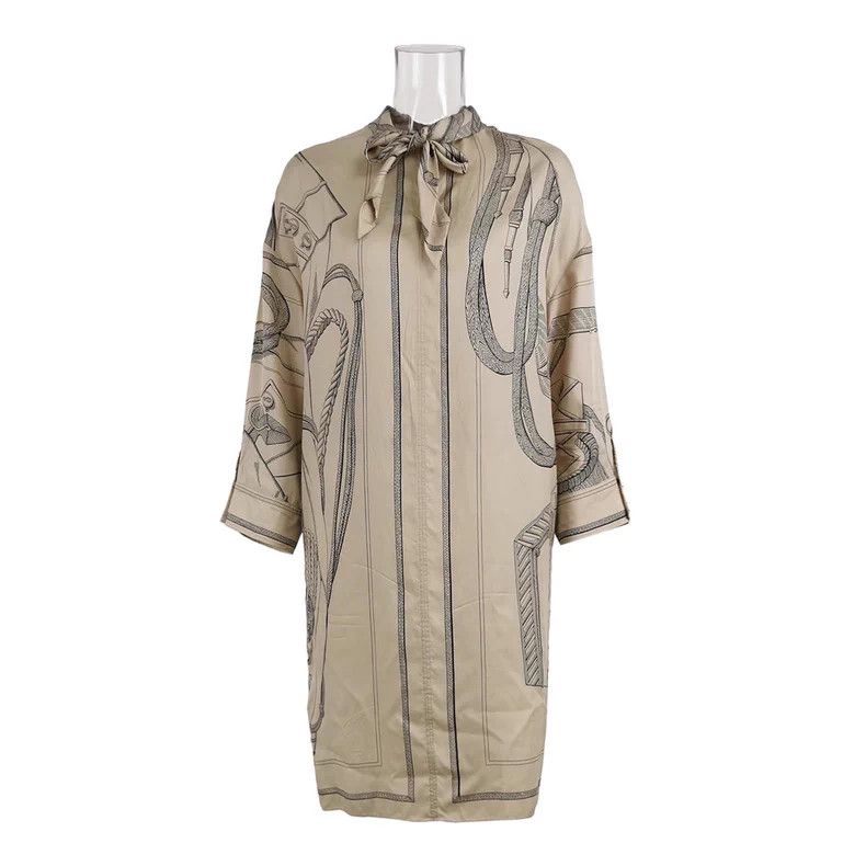 Hermes Hermès Silk Dress with Chain Pattern Size 36 - 1 Thumbnail