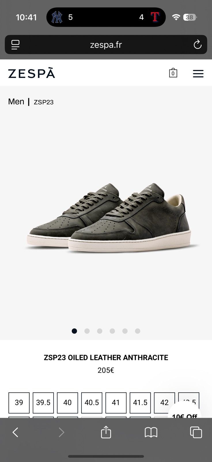 ZESPA ZSP23 - Oiled Leather Anthractite Size US 8.5 / EU 41-42 - 6 Thumbnail