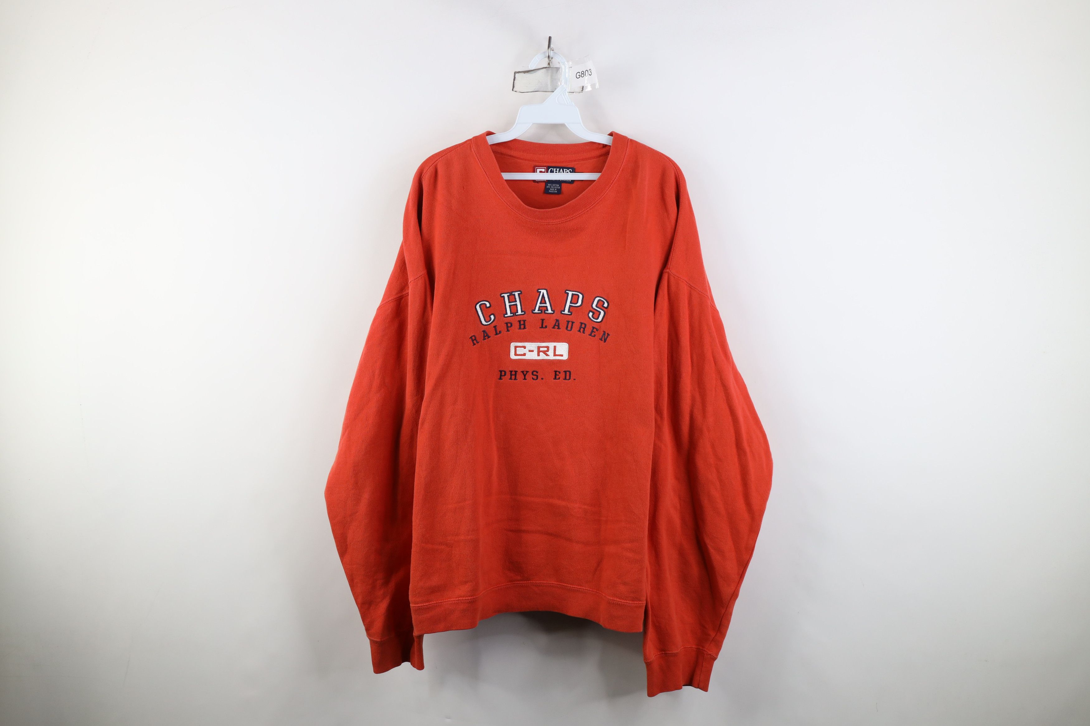 Polo Ralph Lauren Vintage 90s Chaps Ralph Lauren Crewneck Sweatshirt Orange Size US XXL / EU 58 / 5 - 1 Thumbnail