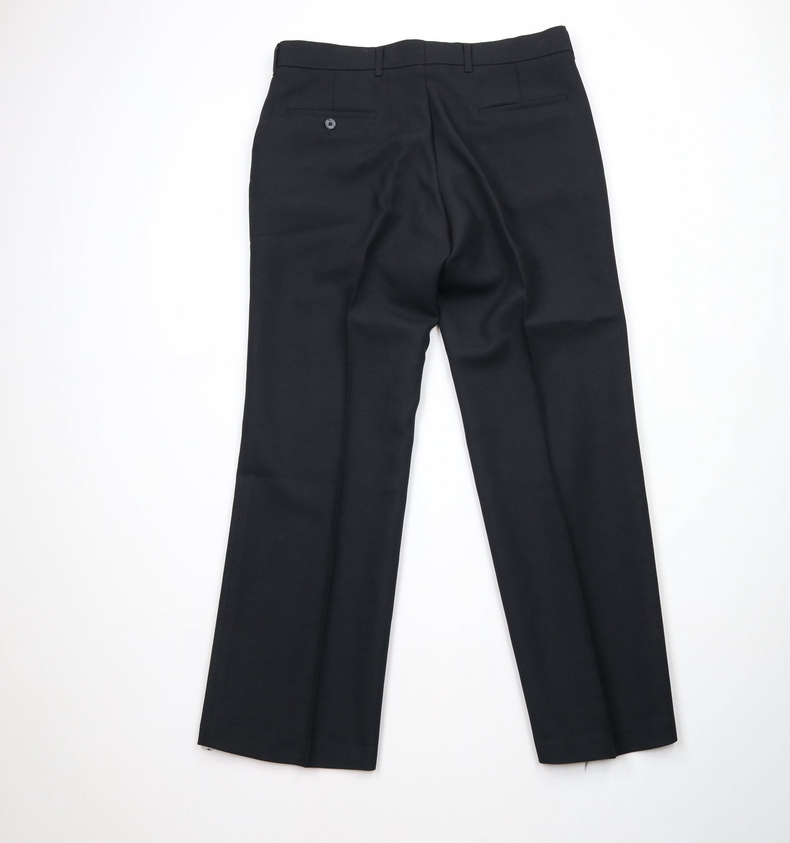 Vintage 70s Levis Wide Leg Chino Pants Black Polyester USA, image size:2682x2862