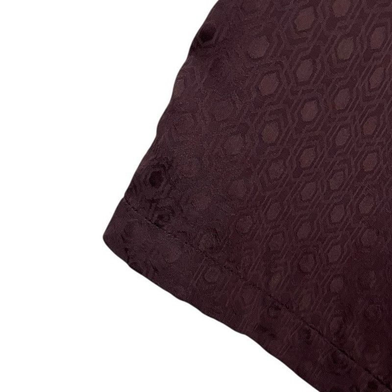 H&M H&M Mens Silky Burgundy Button Down Short Sleeve Shirt Size US M / EU 48-50 / 2 - 3 Thumbnail