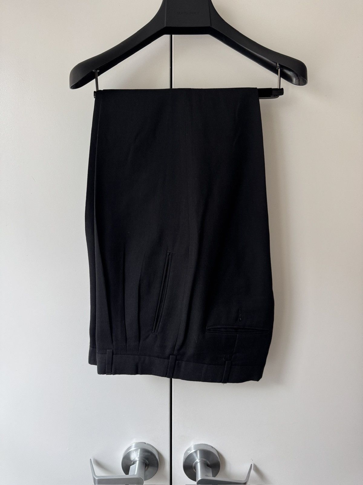 Yves Saint Laurent YSL Pour Homme Black Triple Pleat Trousers 32R Size 38R - 1 Thumbnail