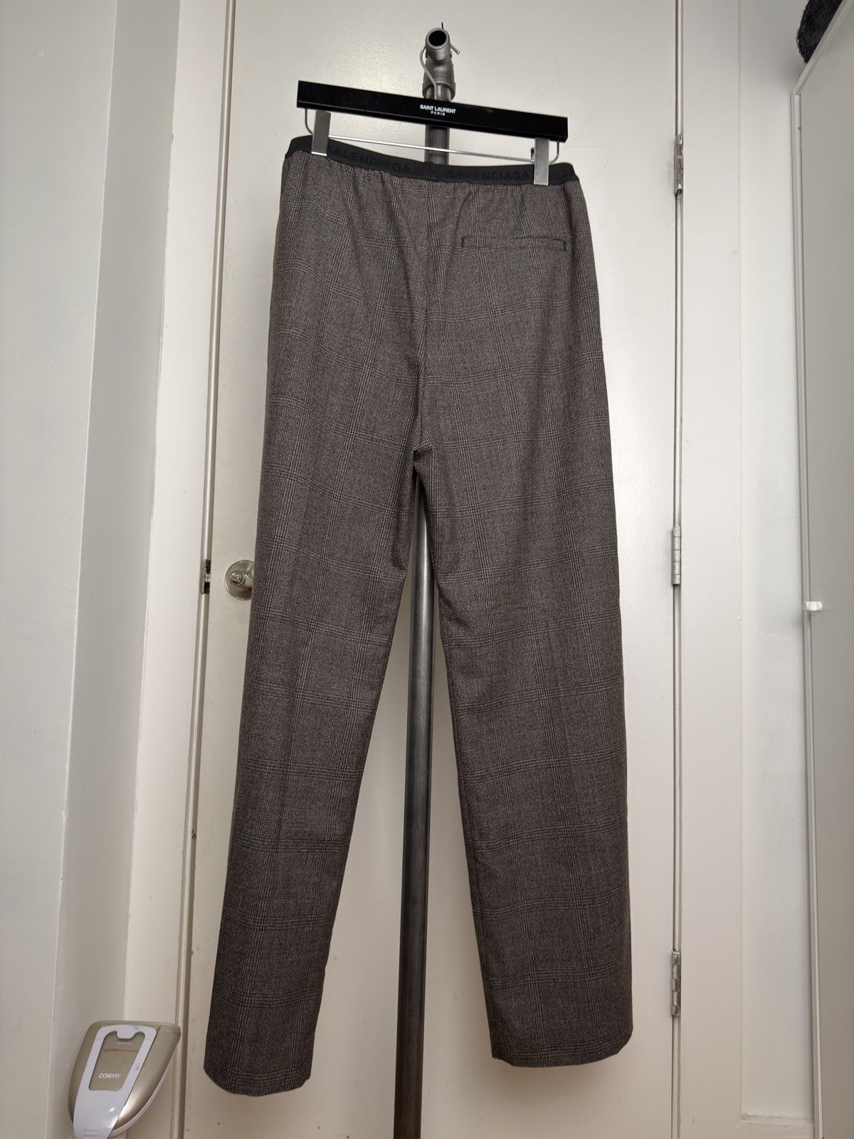 Balenciaga 2021 Glen Check Elastic Waist Trousers Size US 32 / EU 48 - 3 Thumbnail