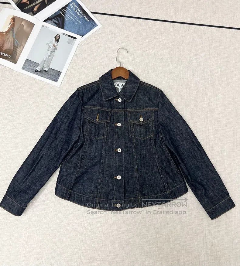 Loewe Loewe Leather Logo Denim Jacket Size XXS / US 00 / IT 34 - 1 Thumbnail