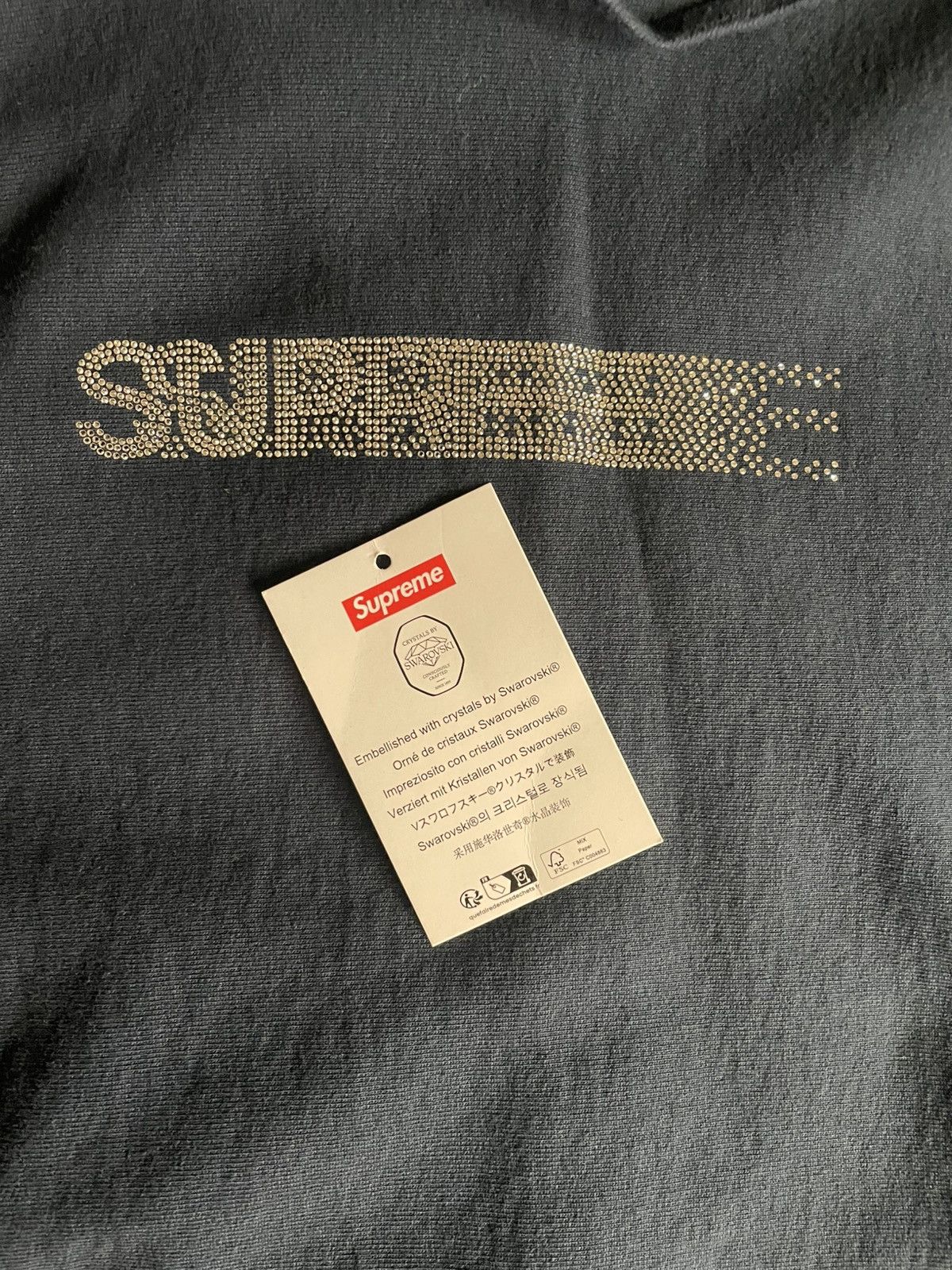 Supreme × Swarovski Swarovski® Supreme Motion Logo Hooded Sweatshirt Size US L / EU 52-54 / 3 - 6 Thumbnail