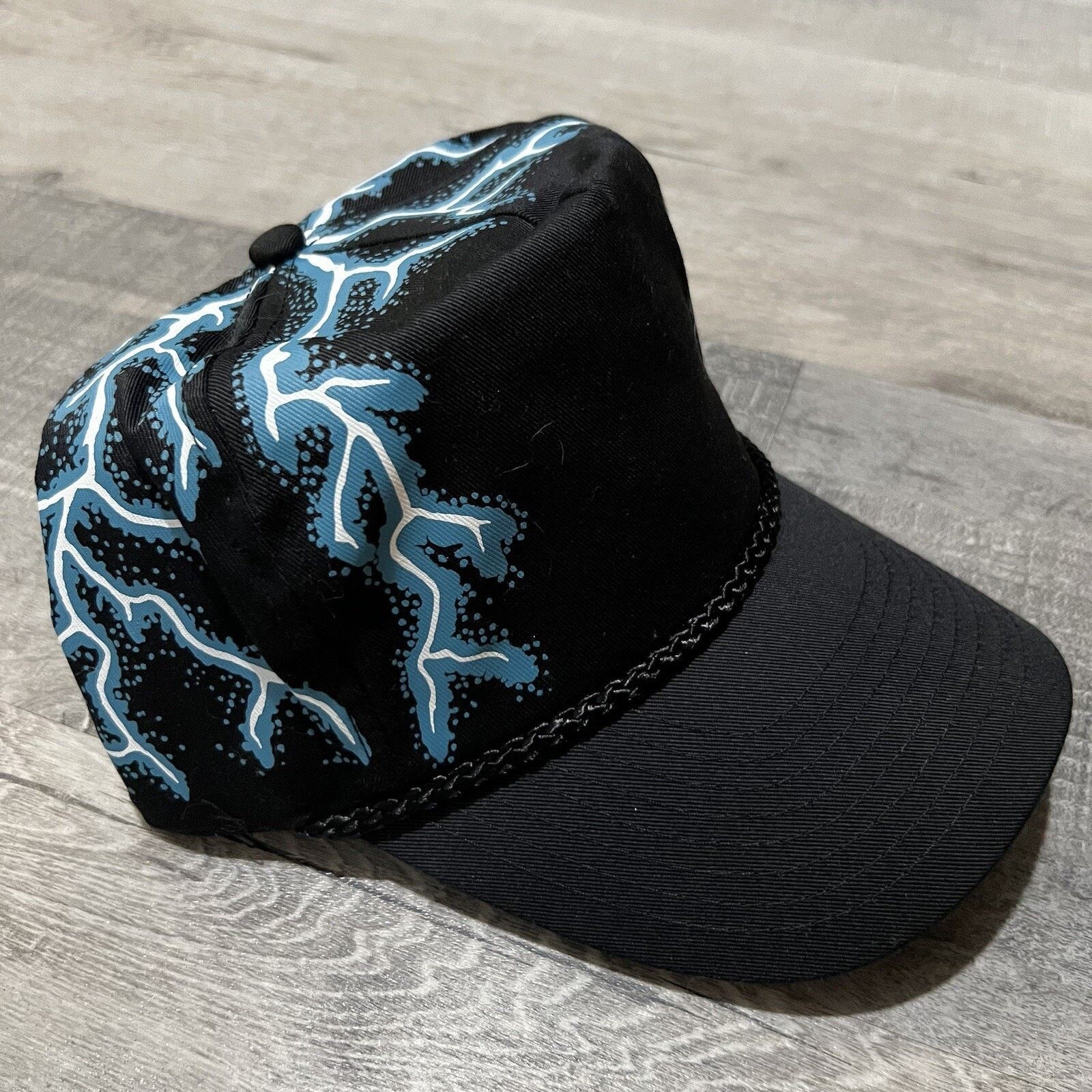 Vintage VTG American Thunder 90s Black Lightning Snapback Hat NOS Size ONE SIZE - 3 Thumbnail