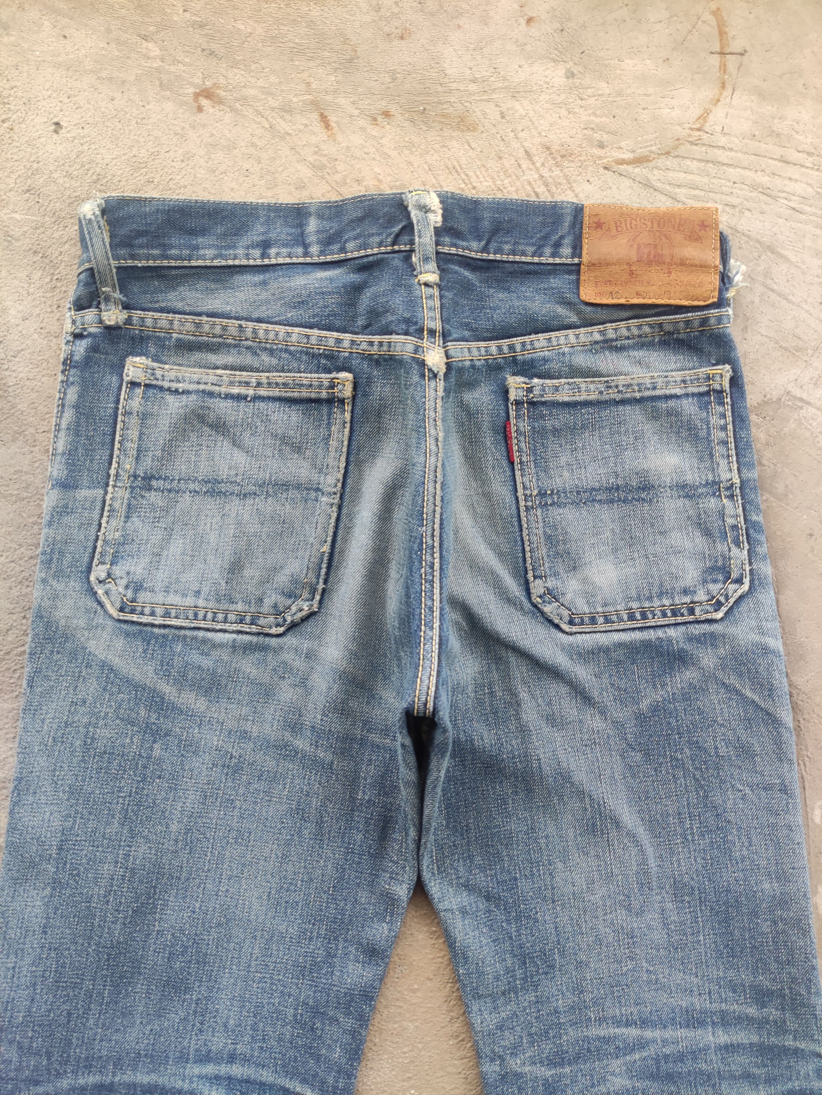 Japanese Brand Vintage Bigstone Flare Button Denim Distressed Faded Denim Size US 31 - 7 Thumbnail