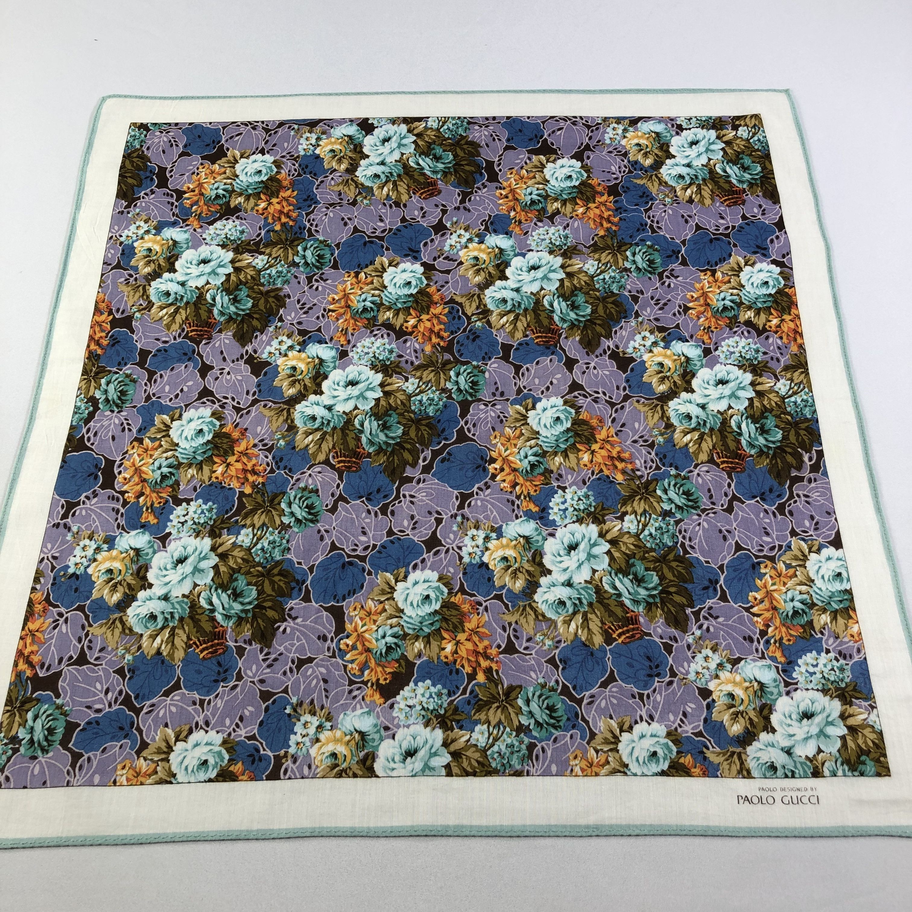 Paolo Gucci Paolo Gucci Floral Handkerchief Neckerchief Bandana H1810 Size ONE SIZE - 2 Thumbnail