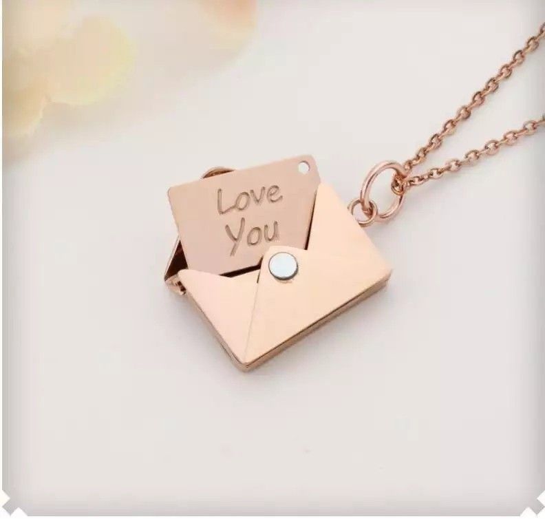Other Rose Gold Letter Locket Necklace Love You Pendant Gift Size ONE SIZE - 1 Thumbnail