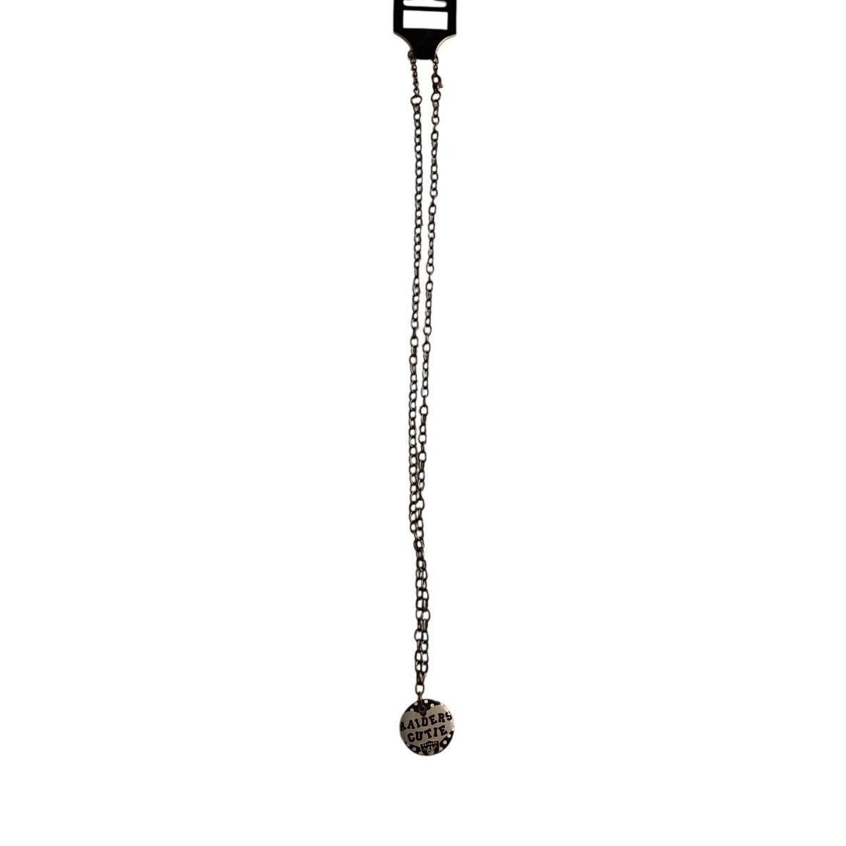 Handmade Las Vegas Raiders Cutie Pendant Necklace Black Silver Tone Size ONE SIZE - 3 Thumbnail