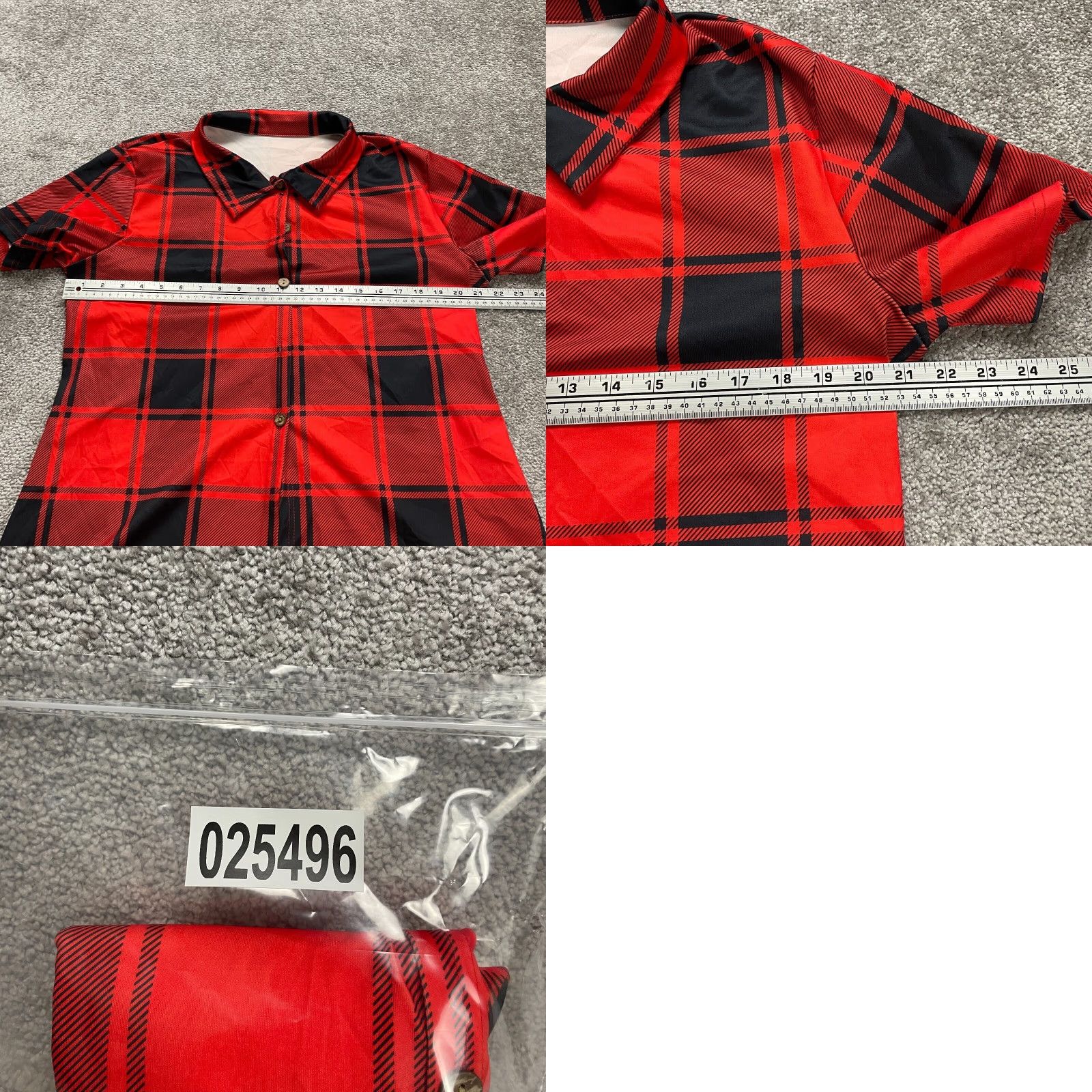 Vintage Unbranded Button Down Shirt Womens 2XL Red Black Plaid Short Sleeve Casual Top Size XXL / US 16-18 / IT 52-54 - 8 Thumbnail