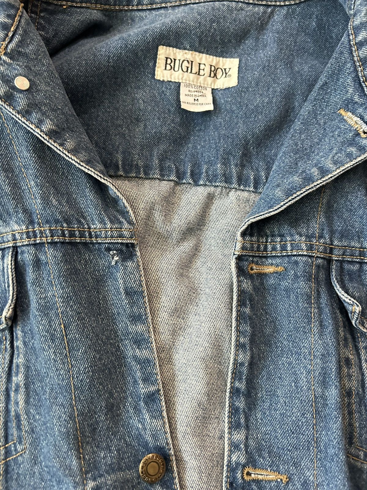 Bugle Boy × Vintage Vintage 90s Boxy Denim Jacket Size US L / EU 52-54 / 3 - 3 Thumbnail