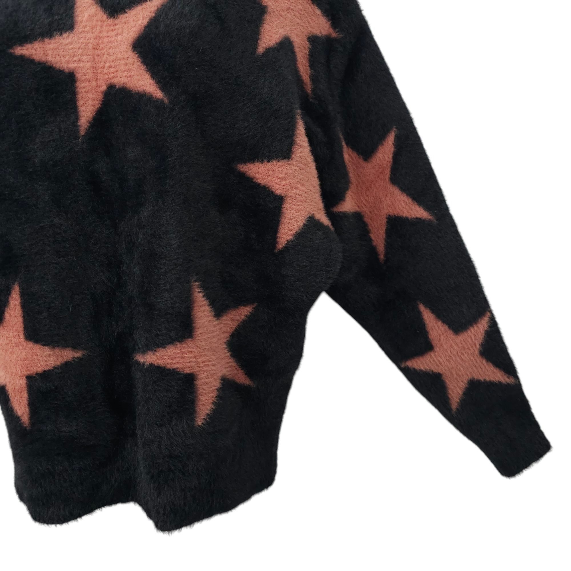 Other Philosophy Fuzzy Star Sweater Womens L Black Mauve Size L / US 10 / IT 46 - 10 Thumbnail