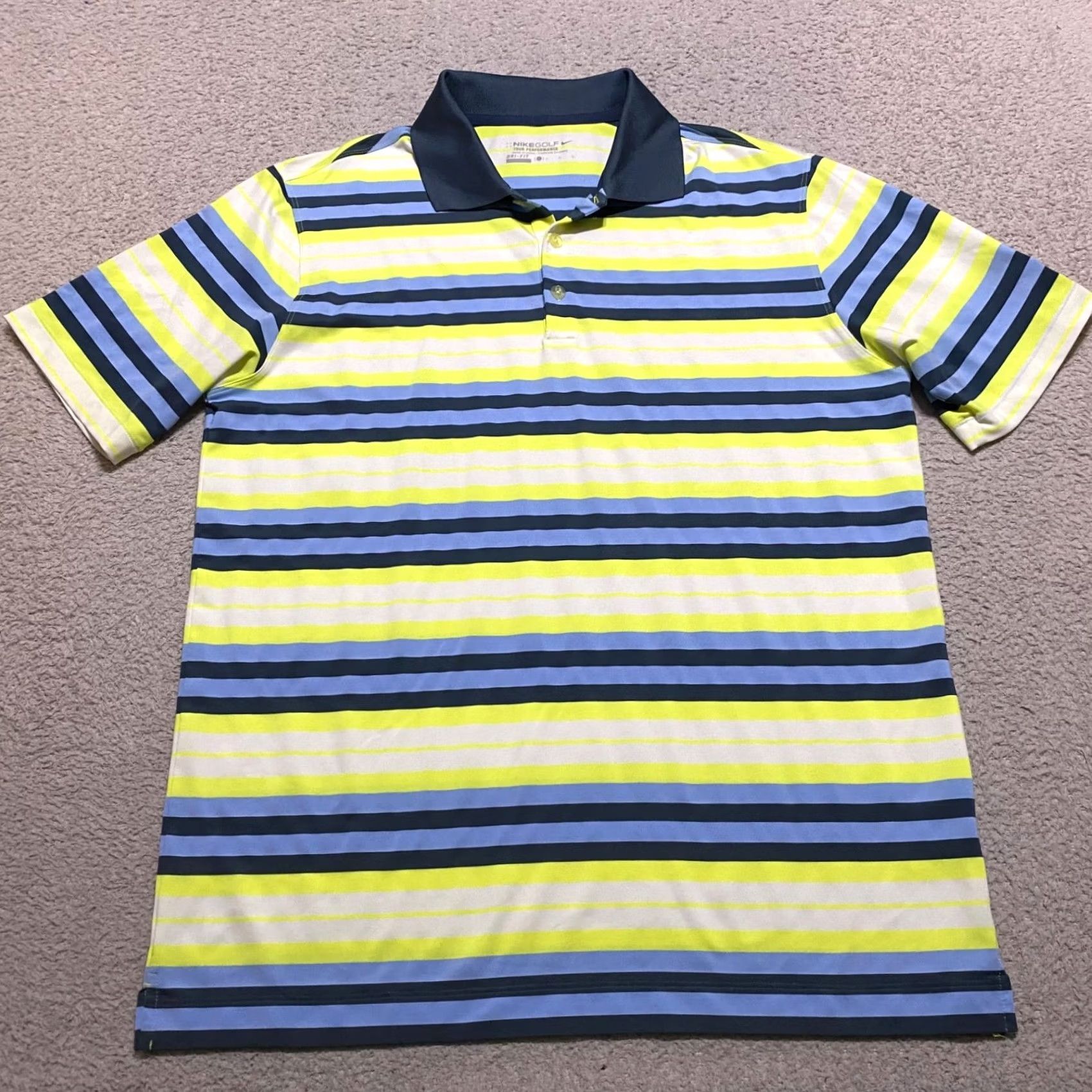 Nike Nike Golf Polo Shirt Mens Large Dri-Fit Multicolor Striped Short Sleeve Polo Size US L / EU 52-54 / 3 - 2 Thumbnail