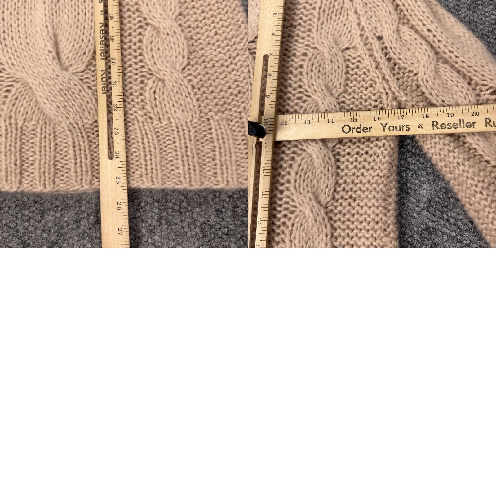 Vintage Moda International Sweater Women Small Beige Mohair Blend Cable Knit Turtleneck 3/4 Sleeve Raglan Heavyweight Knit Womens Size S / US 4 / IT 40 - 8 Thumbnail