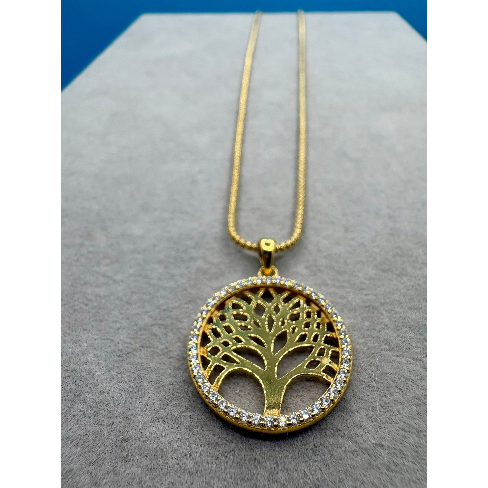 Jewelry 18K Gold Vermeil over 925 Moissanite Tree of Life Necklace Size ONE SIZE - 7 Thumbnail