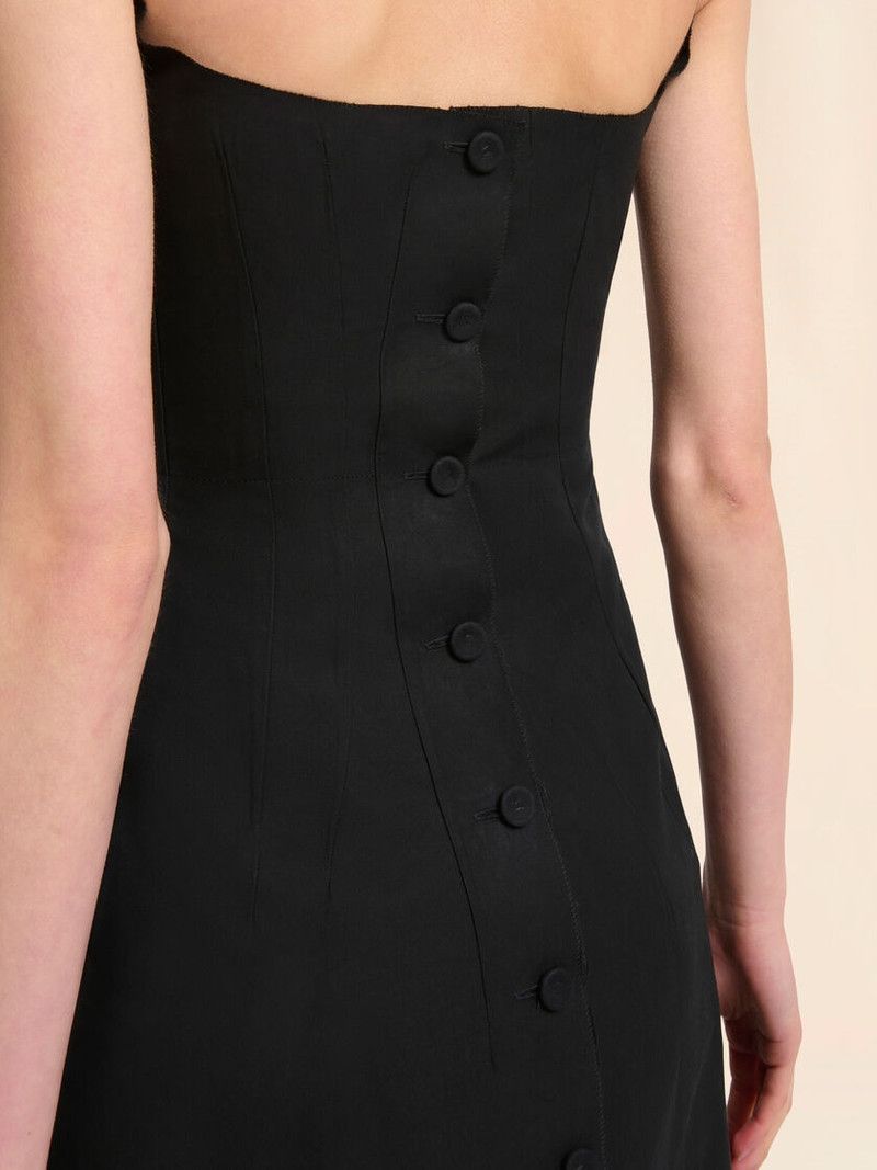 Marni o1f1d3z0326 Bonded Poplin A-Line Dress in Black Size XL / US 12-14 / IT 48-50 - 5 Thumbnail