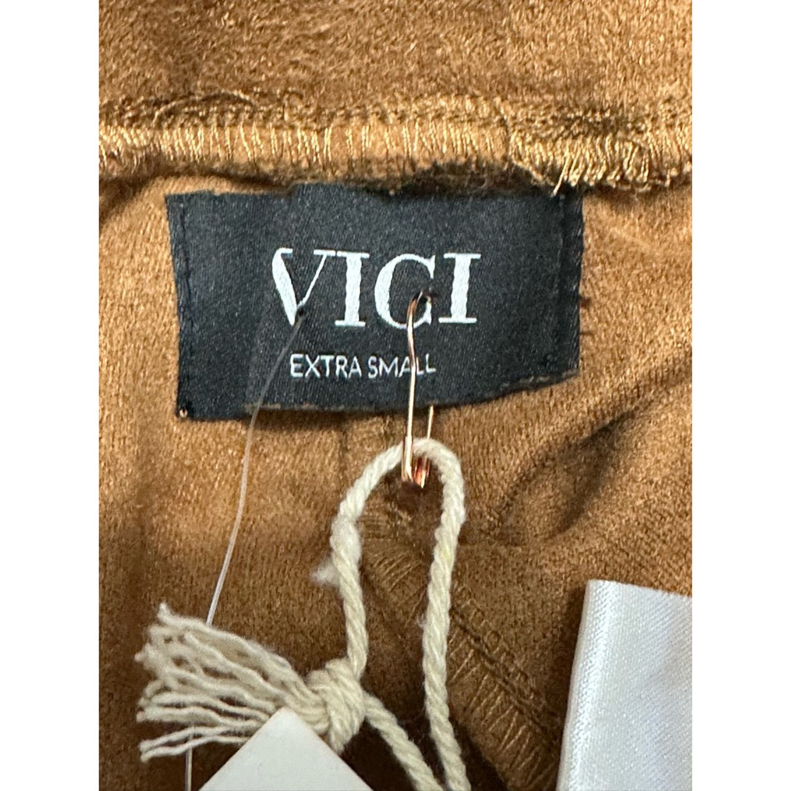 Other Vici Exclusive Pants Cropped Length Pull On Brown W XS NWT Size 24" / US 00 / IT 34 - 8 Thumbnail