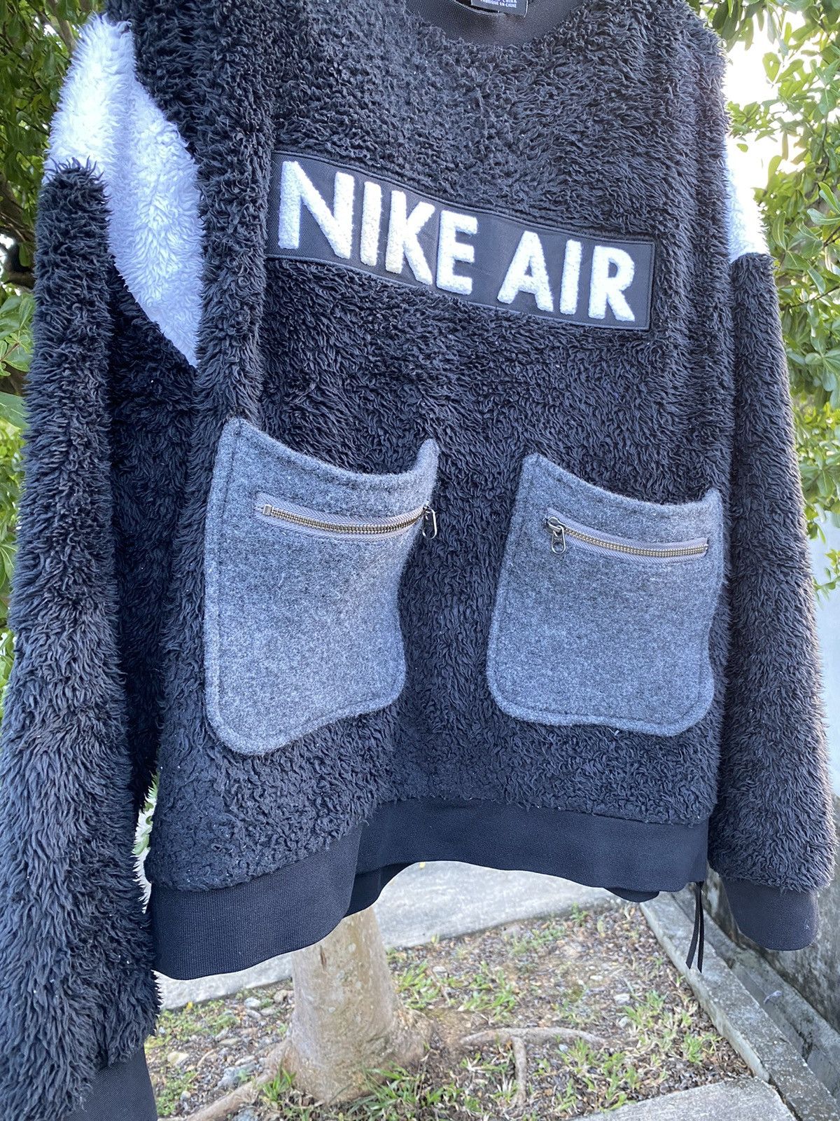 Nike 🔥 Reworked 🔥 NIKE AIR SHERPA PULLOVER BLACK WHITE Size US M / EU 48-50 / 2 - 3 Thumbnail