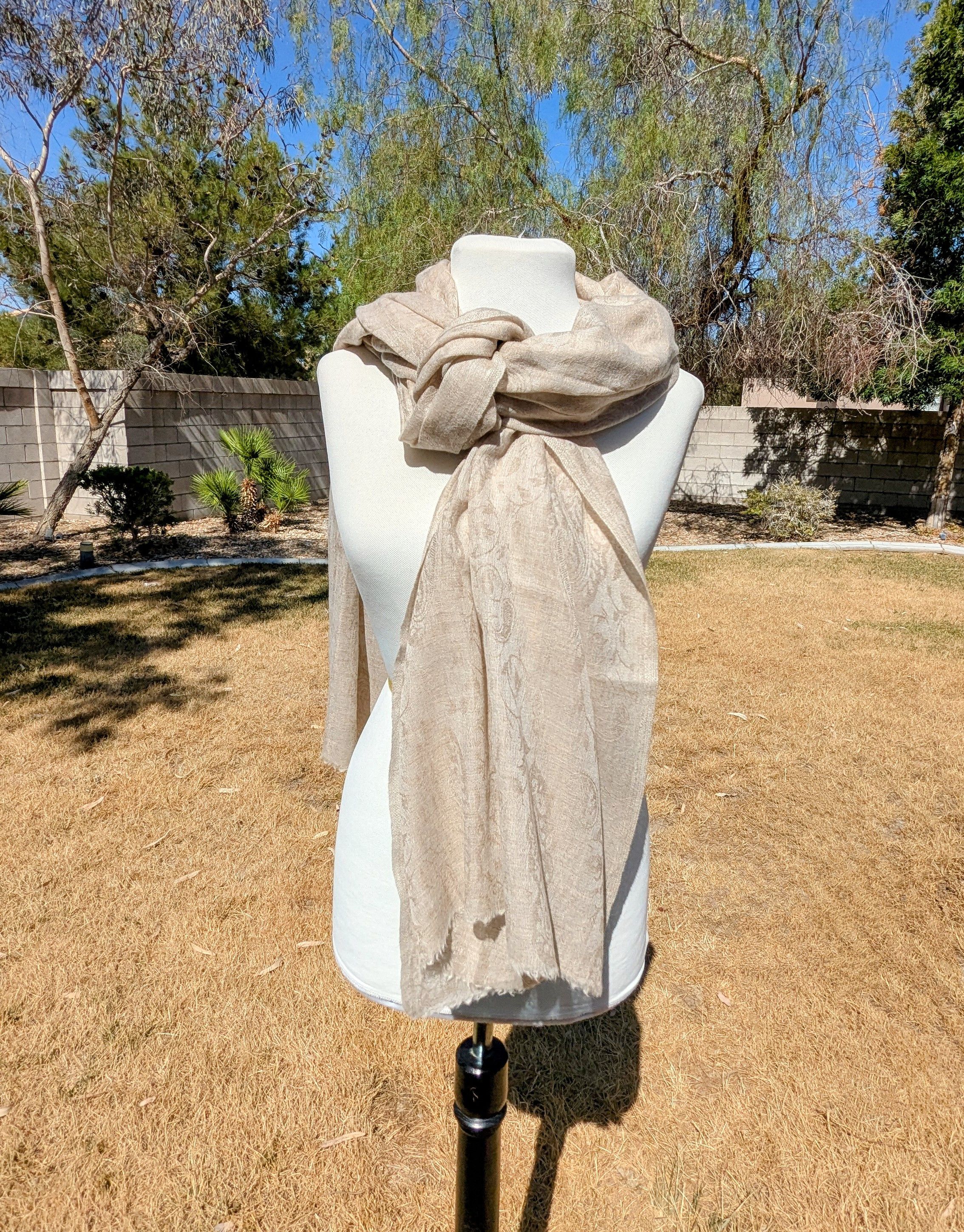 NakedCashmere Pashmina Cashmere Long Soft Paisley Pattern Panel Scarf Size ONE SIZE - 1 Thumbnail