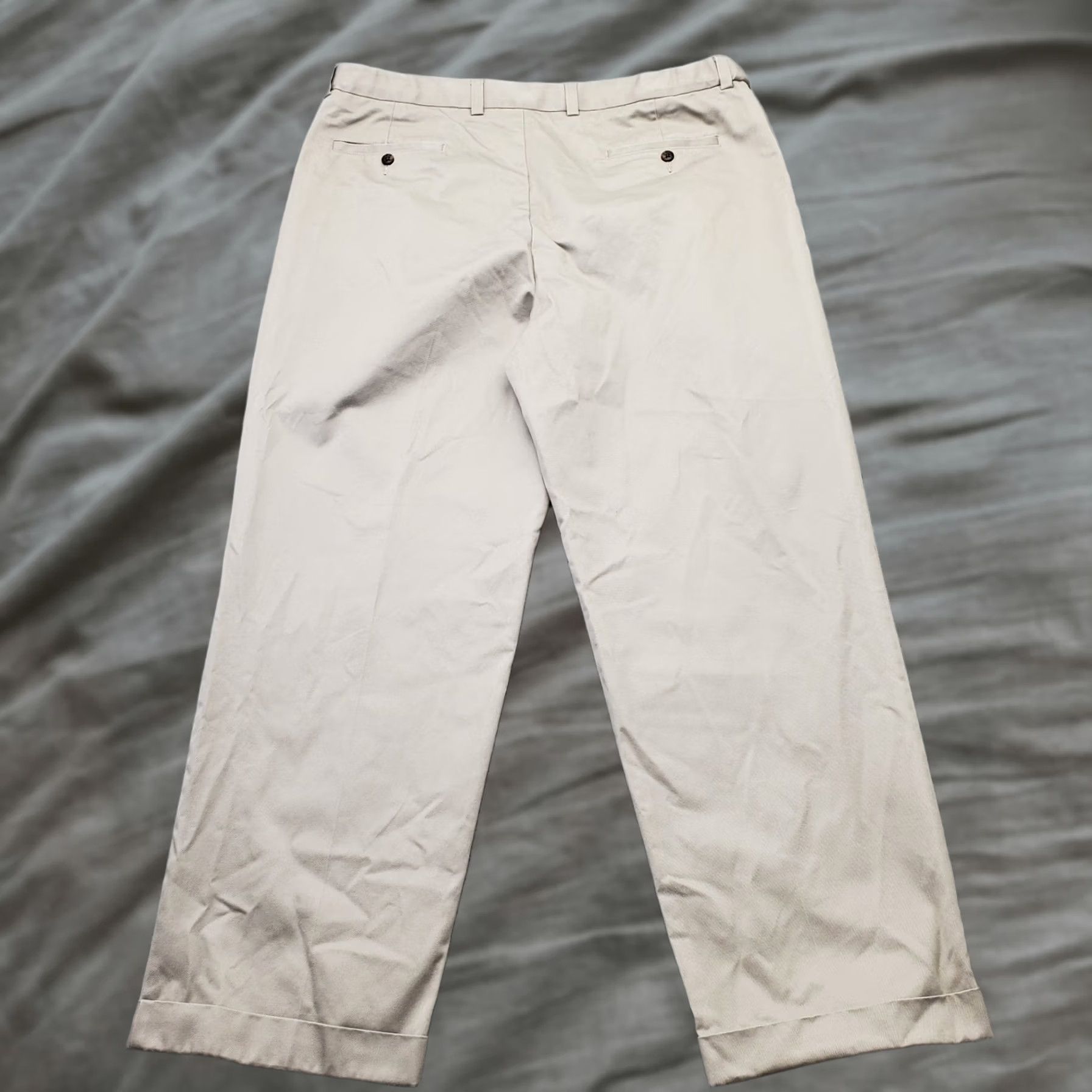 Joseph Joseph & Feiss Mens Chino Pants 40x30 Tan Pleated Low Waist Straight Leg Cuffed Shirt Size 40 Mens Size US 40 / EU 56 - 1 Thumbnail