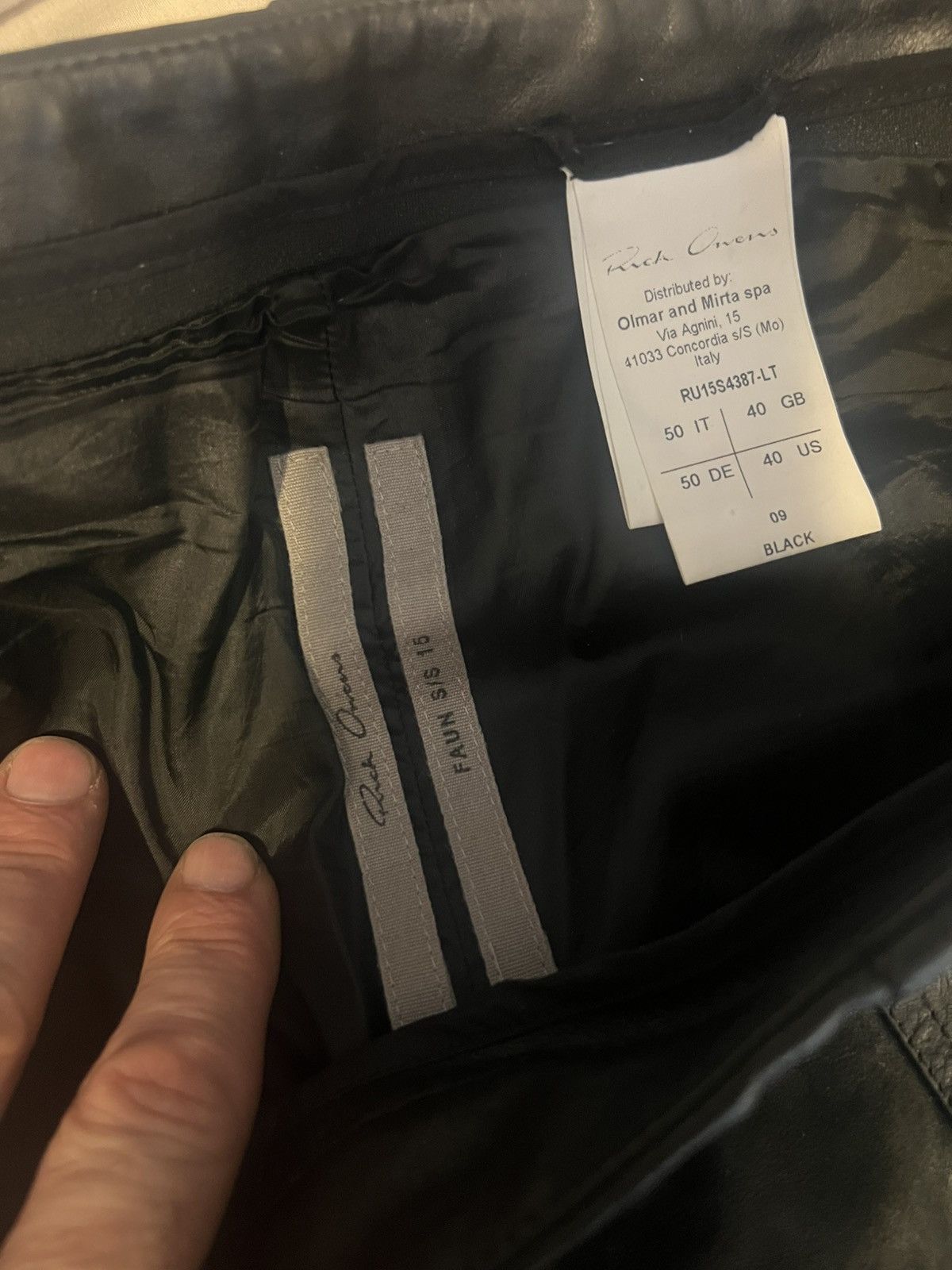 Rick Owens NWOT s/s15 $2210 “Faun” Leather Aircuts Size US 34 / EU 50 - 4 Thumbnail