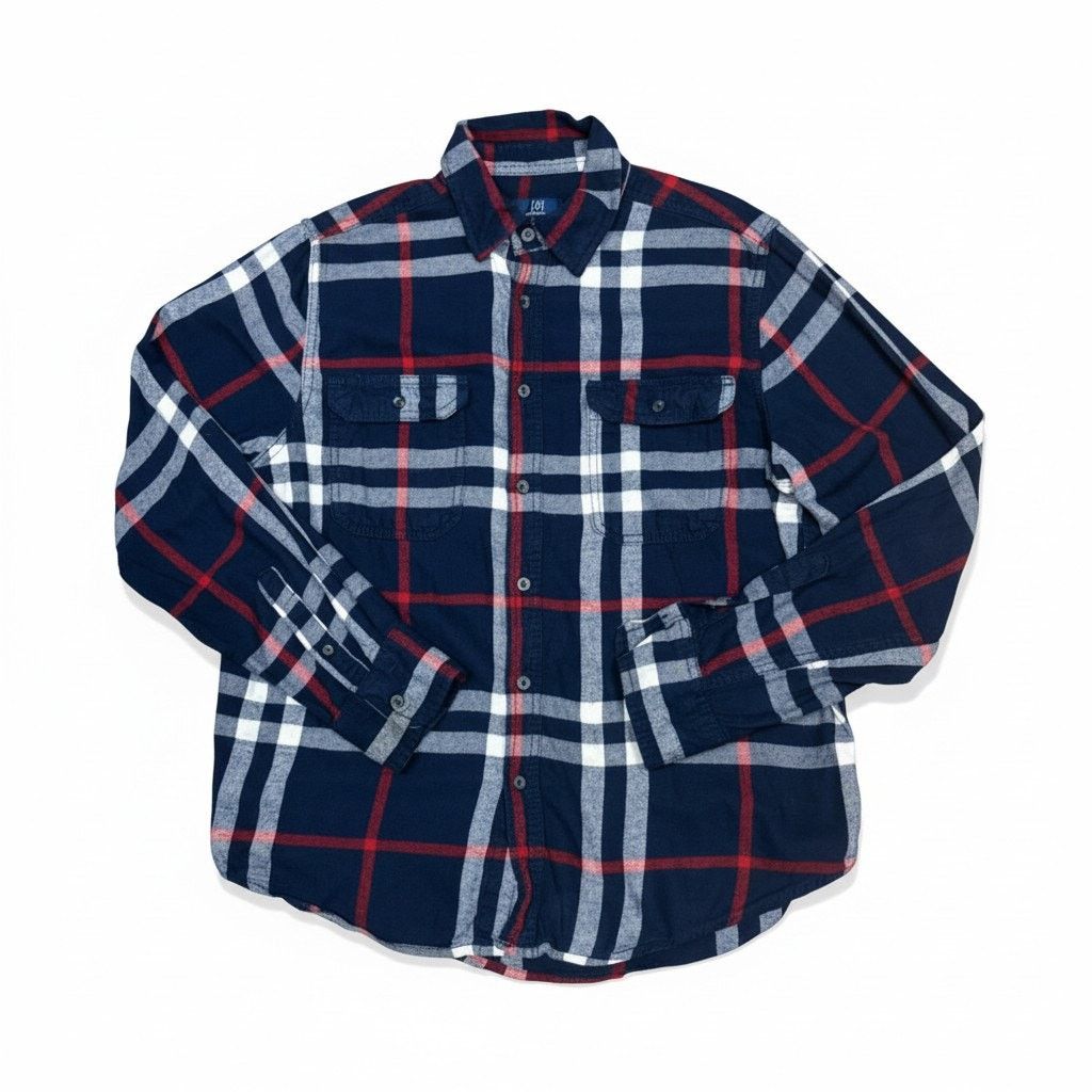 George George Plaid Flannel Button Up Shirt Classic Y2K Streetwear Size US M / EU 48-50 / 2 - 3 Thumbnail