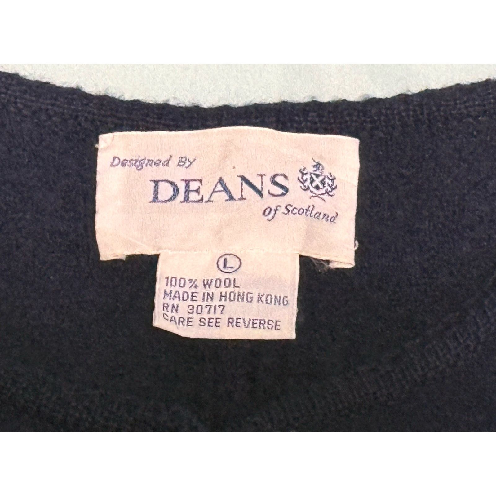Vintage VINTAGE Deans of Scotland Sweater Cardigan Women’s Blue Knit Wool Button L Regular Size L / US 10 / IT 46 - 2 Thumbnail