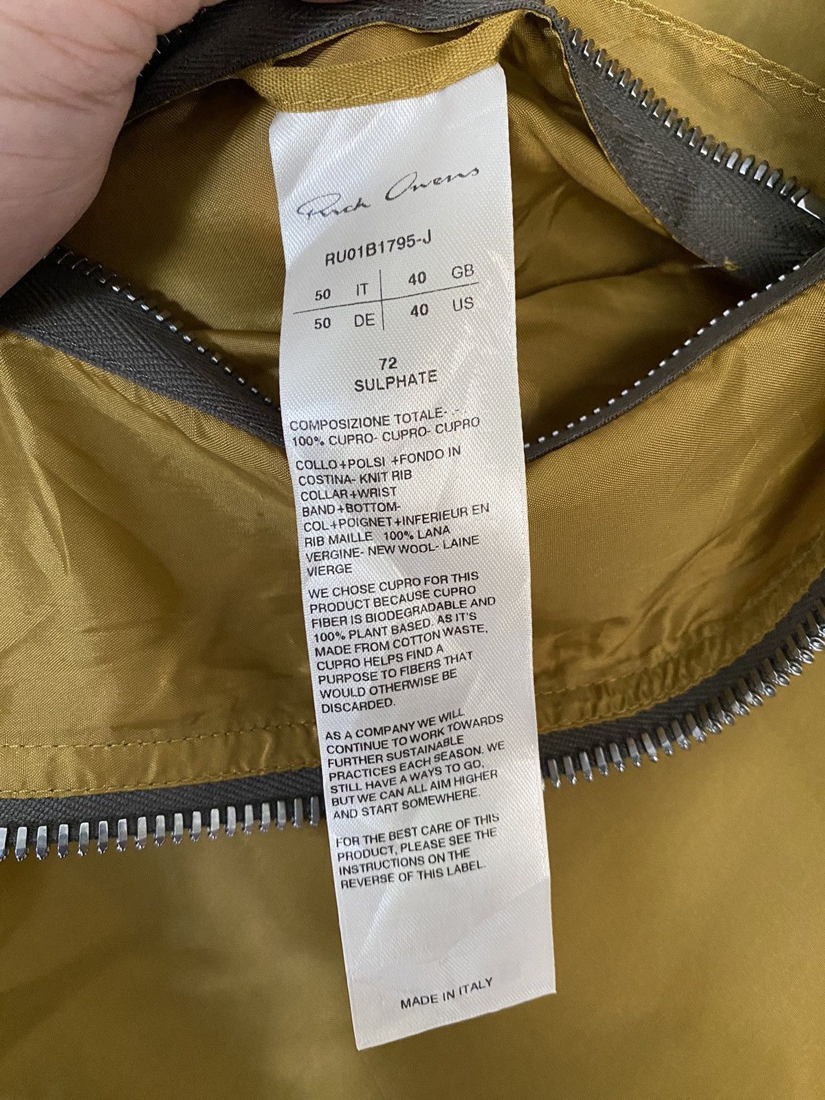 Rick Owens × Rick Owens Drkshdw Rick Owens 72 Sulphate oversize light bomber jacket Size US L / EU 52-54 / 3 - 16 Thumbnail