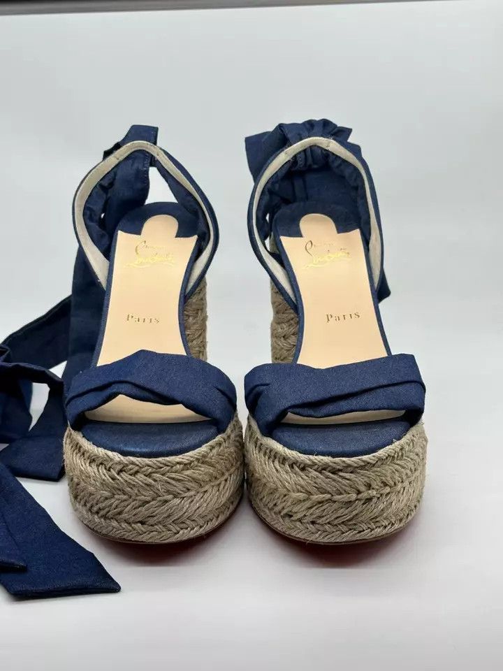 Christian Louboutin o1s1wg110924 Mariza Du Heeled in Blue Size US 6 / IT 36 - 4 Thumbnail