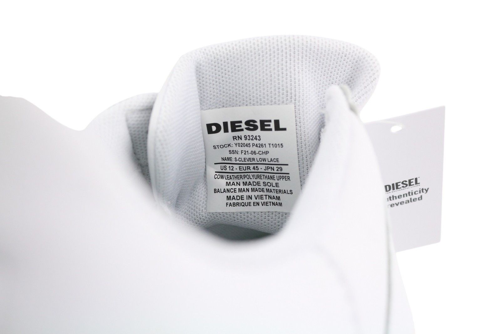 Diesel S-CLEVER LOW LACE EU45 White Leather 41518 Size US 12 / EU 45 - 9 Thumbnail