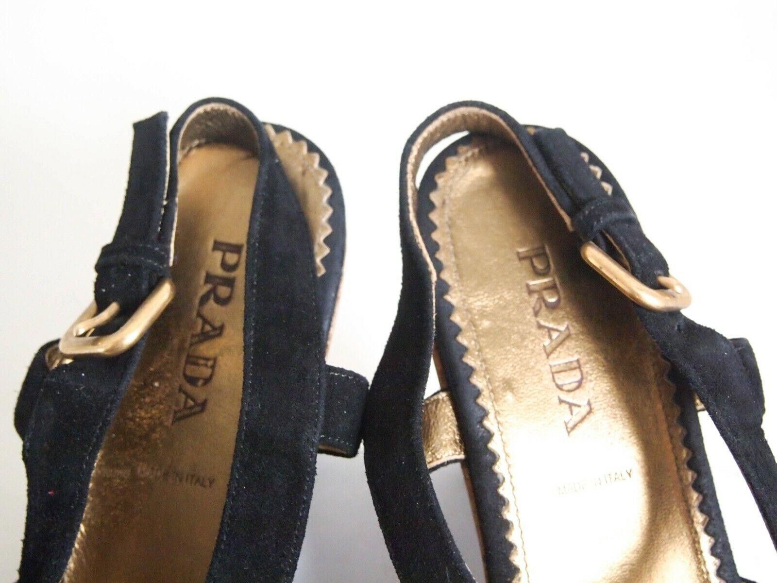 Prada Prada Plateau Sandals Black Suede Studded US 9 EU 39 $720 Size US 9 / IT 39 - 5 Thumbnail