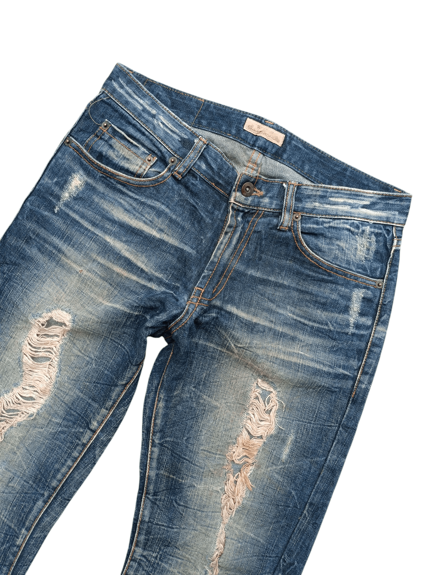 Japanese Brand Flared Bootcut Distressed Whiskers Japanese Brand GOA Denim Size US 30 / EU 46 - 11 Thumbnail