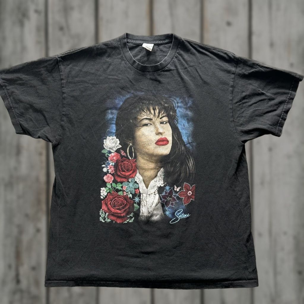 Other VINTAGE Selena Shirt Mens XL Black TeeStyled Floral Portrait Graphic 90s Size US XL / EU 56 / 4 - 1 Thumbnail