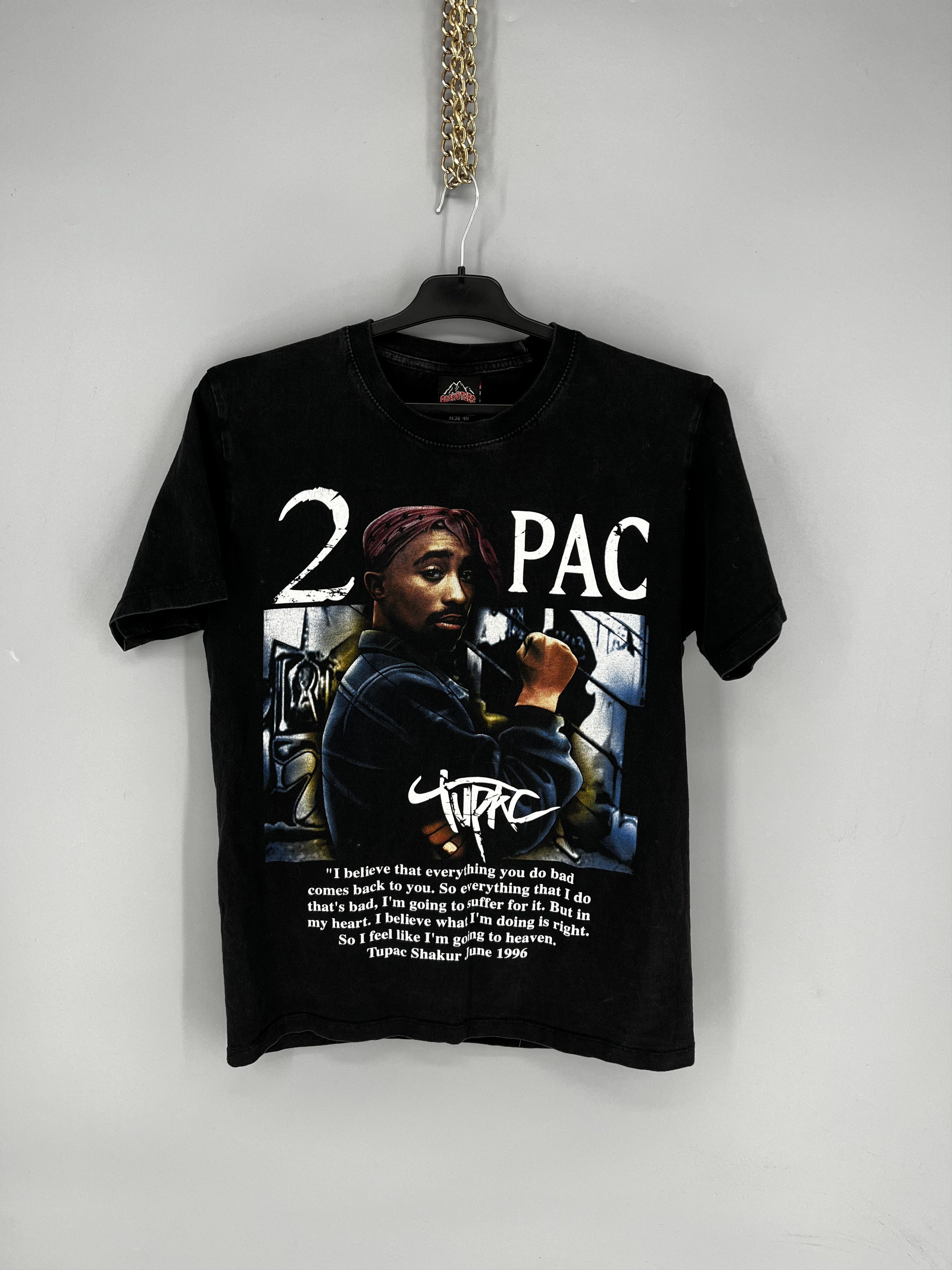 Band Tees Vintage 2Pac Tupac Shakur 1996 Men’s Black Double Sided Sz M Size US M / EU 48-50 / 2 - 1 Thumbnail