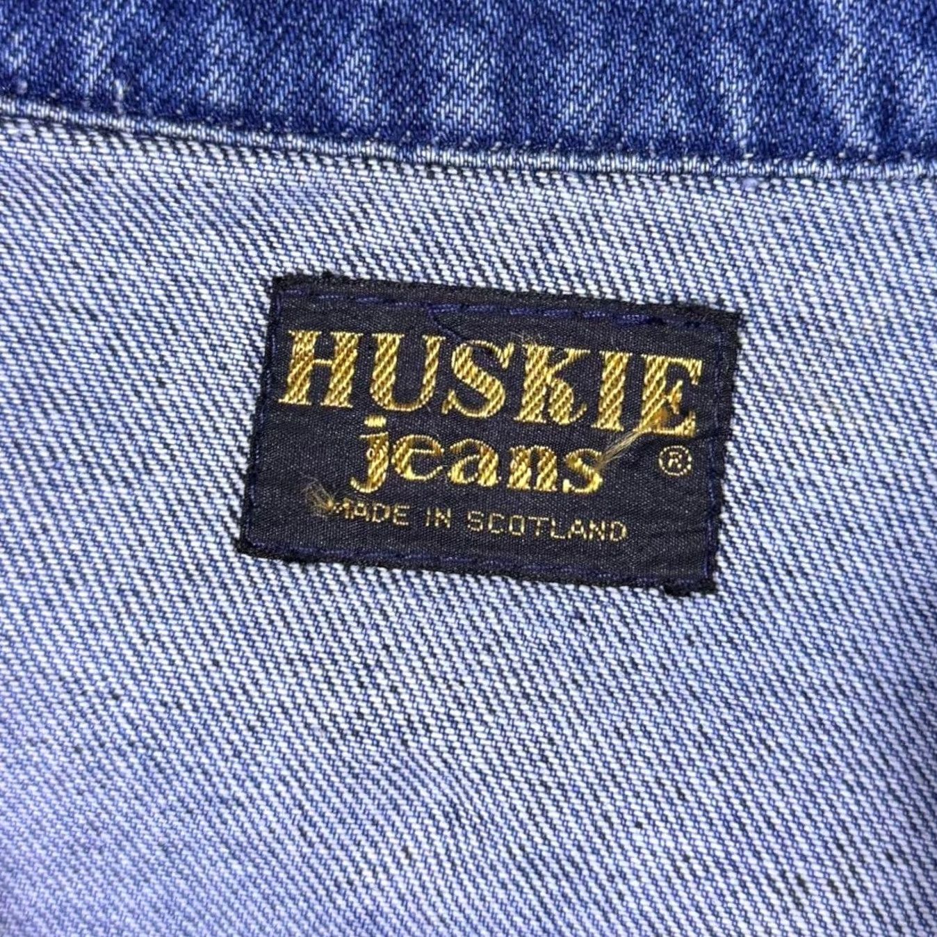 Denime VINTAGE Huskie Jeans Denim Jacket Made In Scotland Classic Blue 50 Large XL Bomber Jacket Men Blue Denim 26" 27.5" 26" Size US 33 - 4 Thumbnail