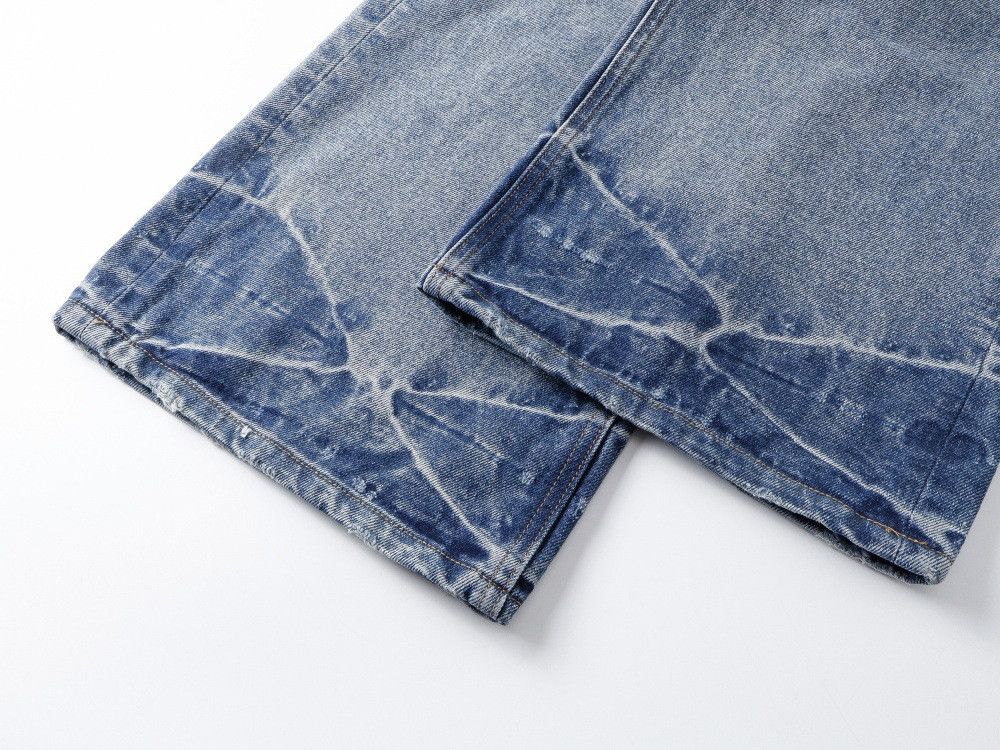 Vintage Punk Gradient Washed Straight Leg Jeans for Men Size US 32 / EU 48 - 5 Thumbnail