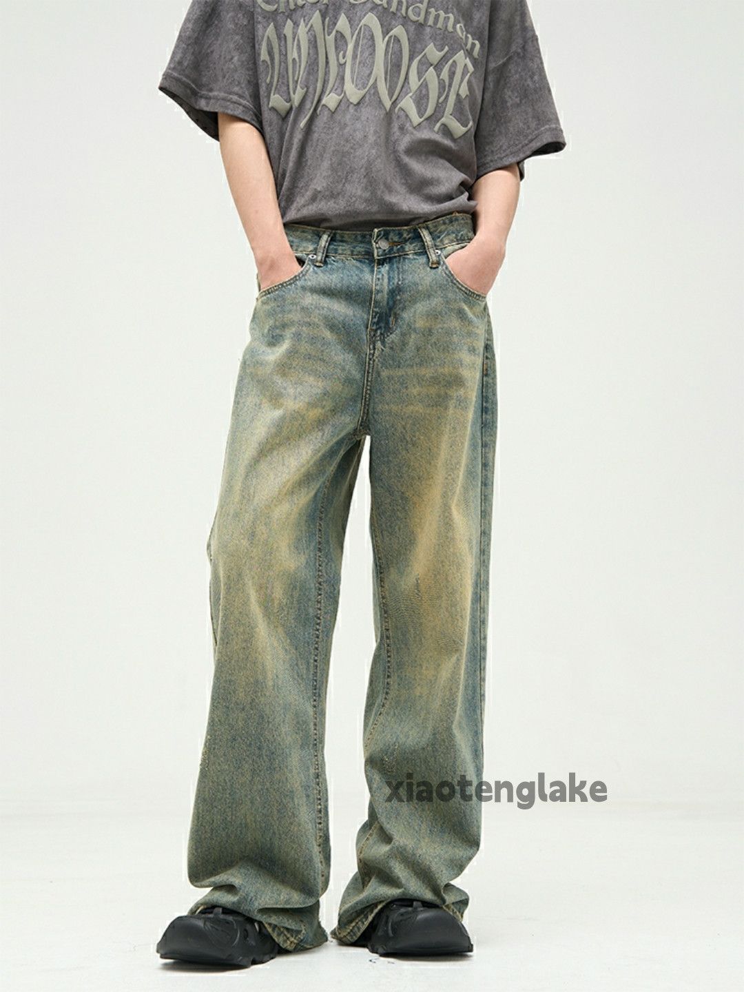 Jean × Vintage washed faded y2k yuppie bootcut flared grunge jeans Size US 28 / EU 44 - 6 Thumbnail