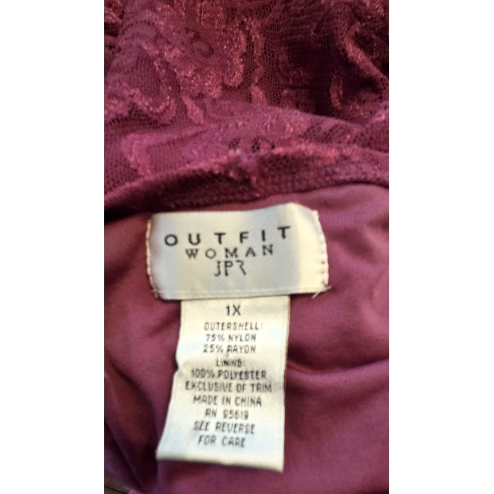 Vintage Jpr Outfit Plus Mauve Lace Lined Empire Top Blouse 1X Boho Gothic Blouse Ladies Plus 1X Mauve Lace Lined Empire Top Size XL / US 12-14 / IT 48-50 - 3 Thumbnail