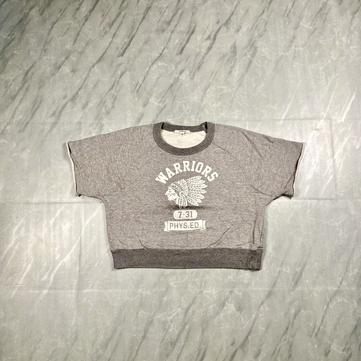 Japanese Brand Ouvrage Classe Japan Red Indian Warrior Crop Sweatshirt Size L / US 10 / IT 46 - 1 Thumbnail