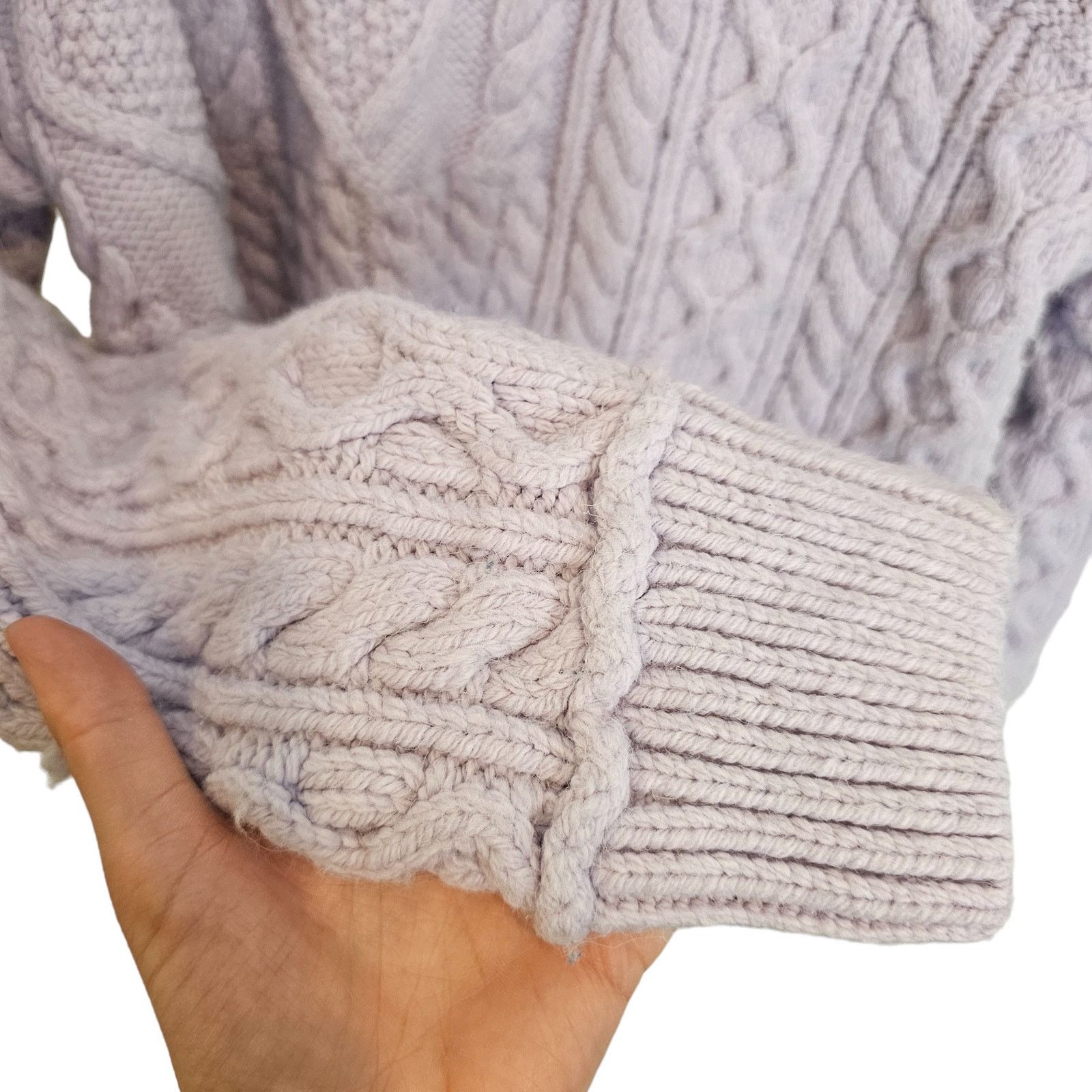 Free People Free People Womens Leslie Cable Knit Fisherman Sweater Cabin Size S / US 4 / IT 40 - 5 Thumbnail