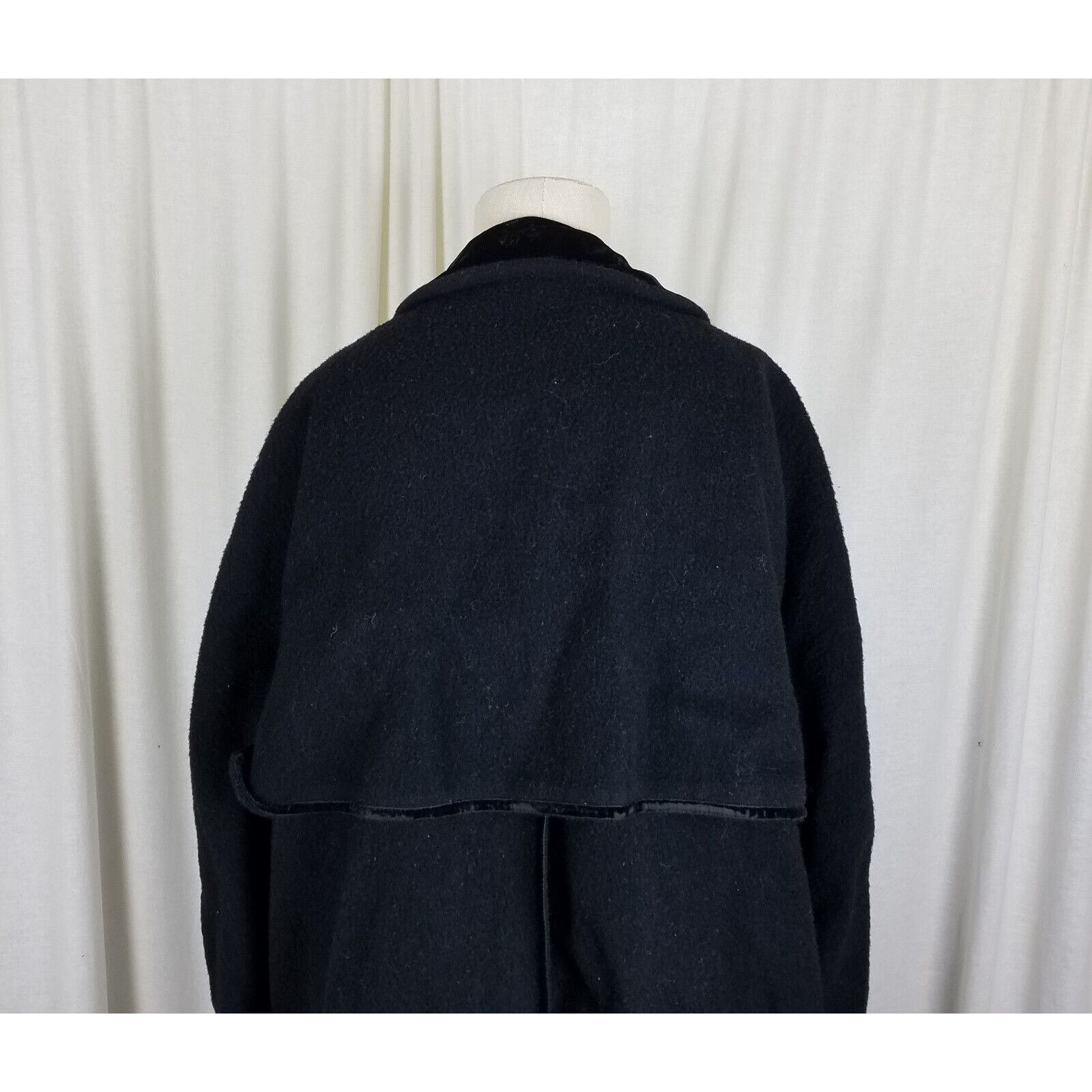 Vintage Ein Althof Modell Wool Maxi Peacoat Womens L Velvet Trim Size L / US 10 / IT 46 - 6 Thumbnail