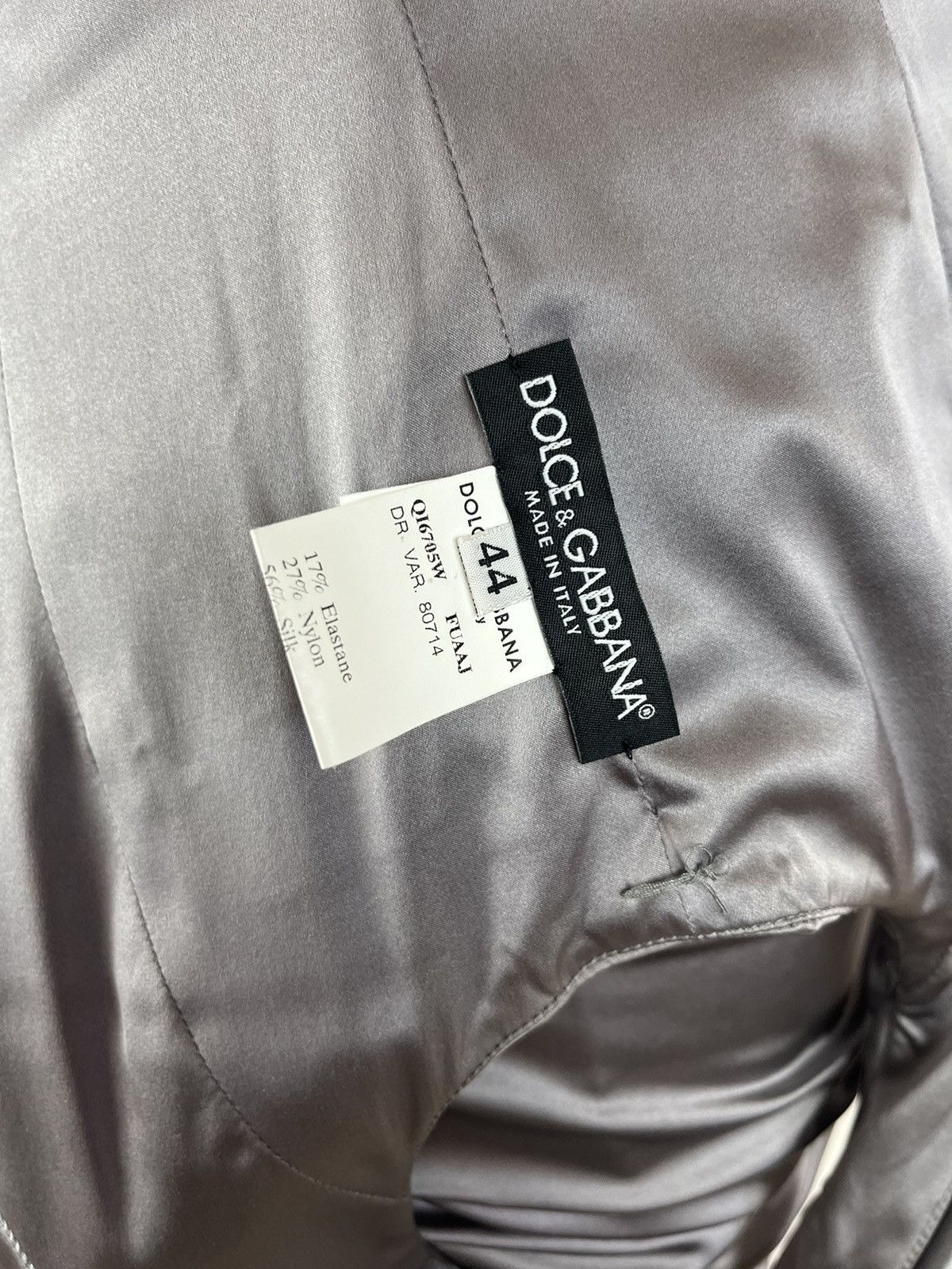 Designer × Dolce & Gabbana DOLCE & GABBANA Dress Sheath Mermaid Silk Stretch (0355) Size L / US 10 / IT 46 - 11 Thumbnail
