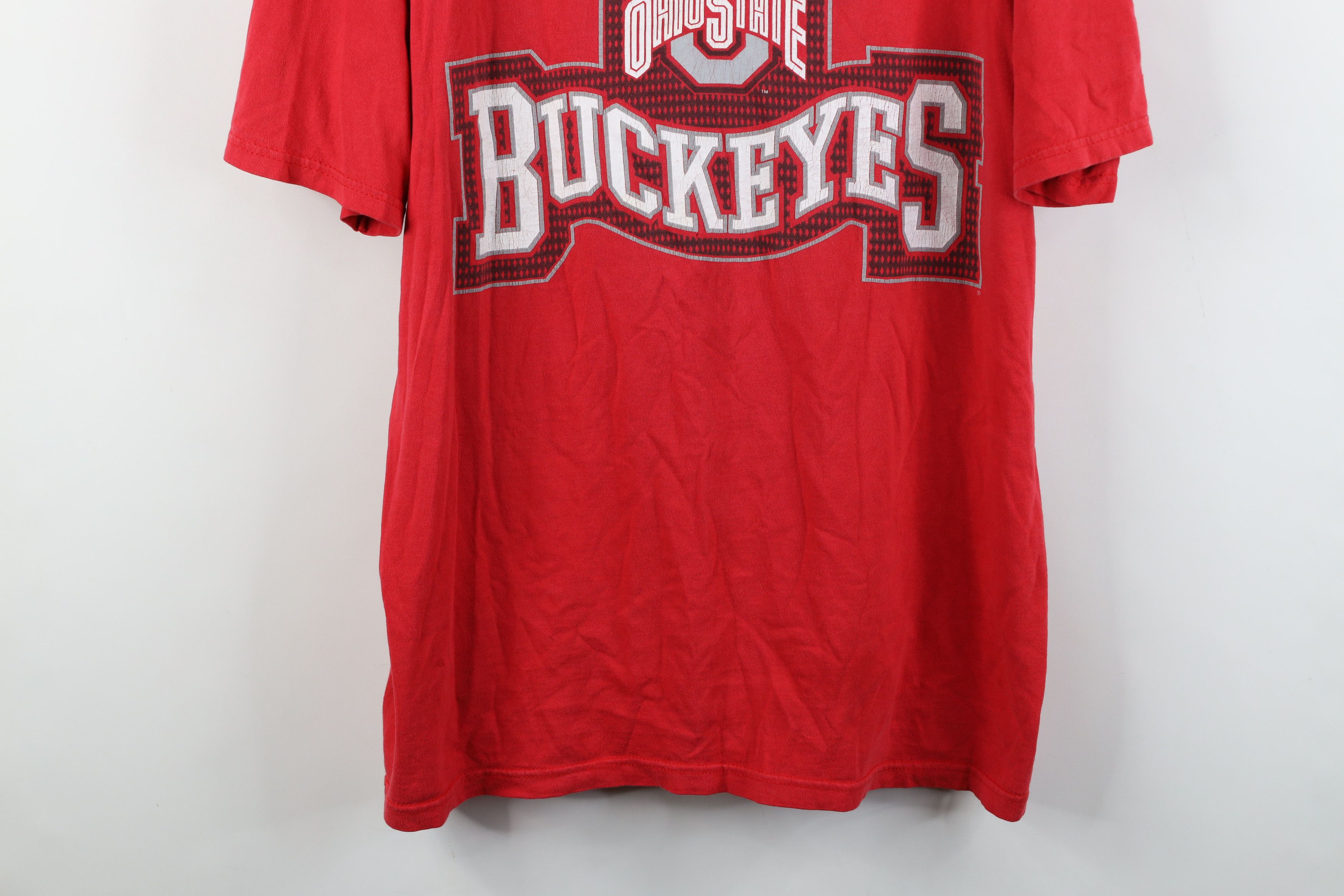Vintage Vintage 90s Ohio State University T-Shirt Red Cotton Size US XL / EU 56 / 4 - 3 Thumbnail