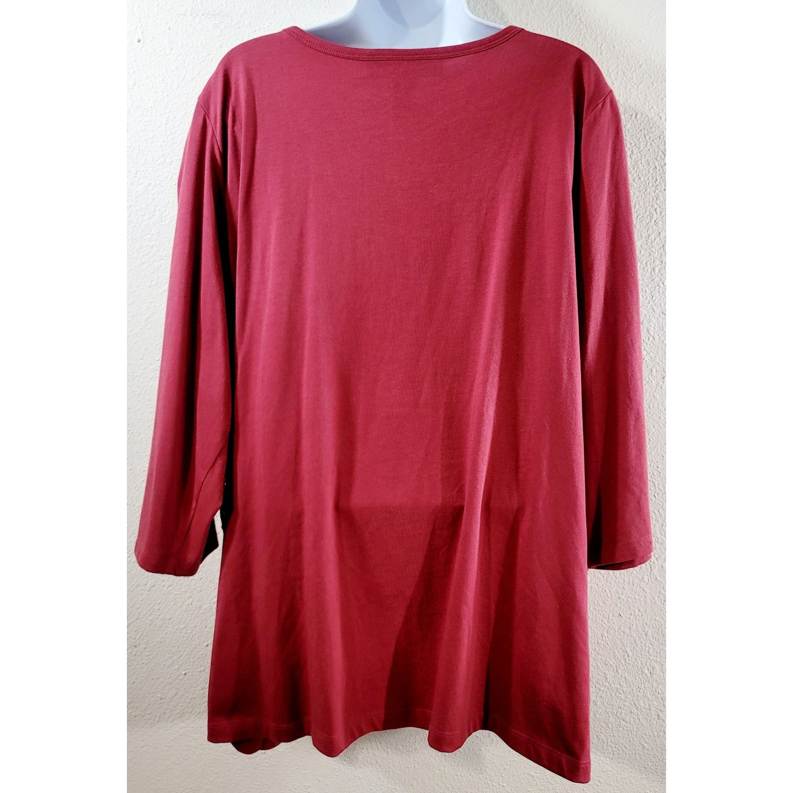 Other Denim 24/7 Red Brownish 2 In 1 Sequin Round Neck Top 1X Soft Size XXL / US 16-18 / IT 52-54 - 3 Thumbnail